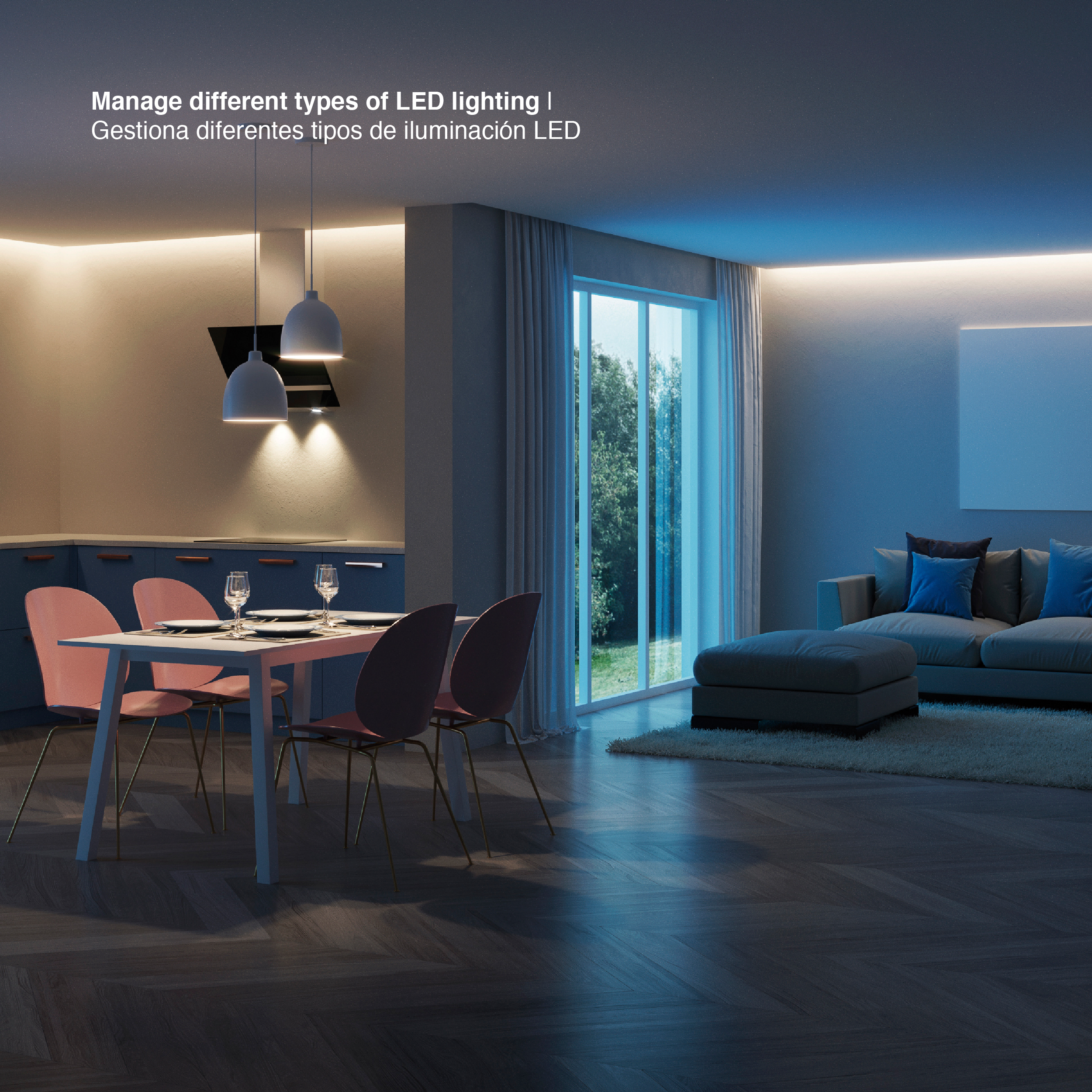 Controlador LED 5 en 1 WiFi 2.4GHz 12A máx. IP20