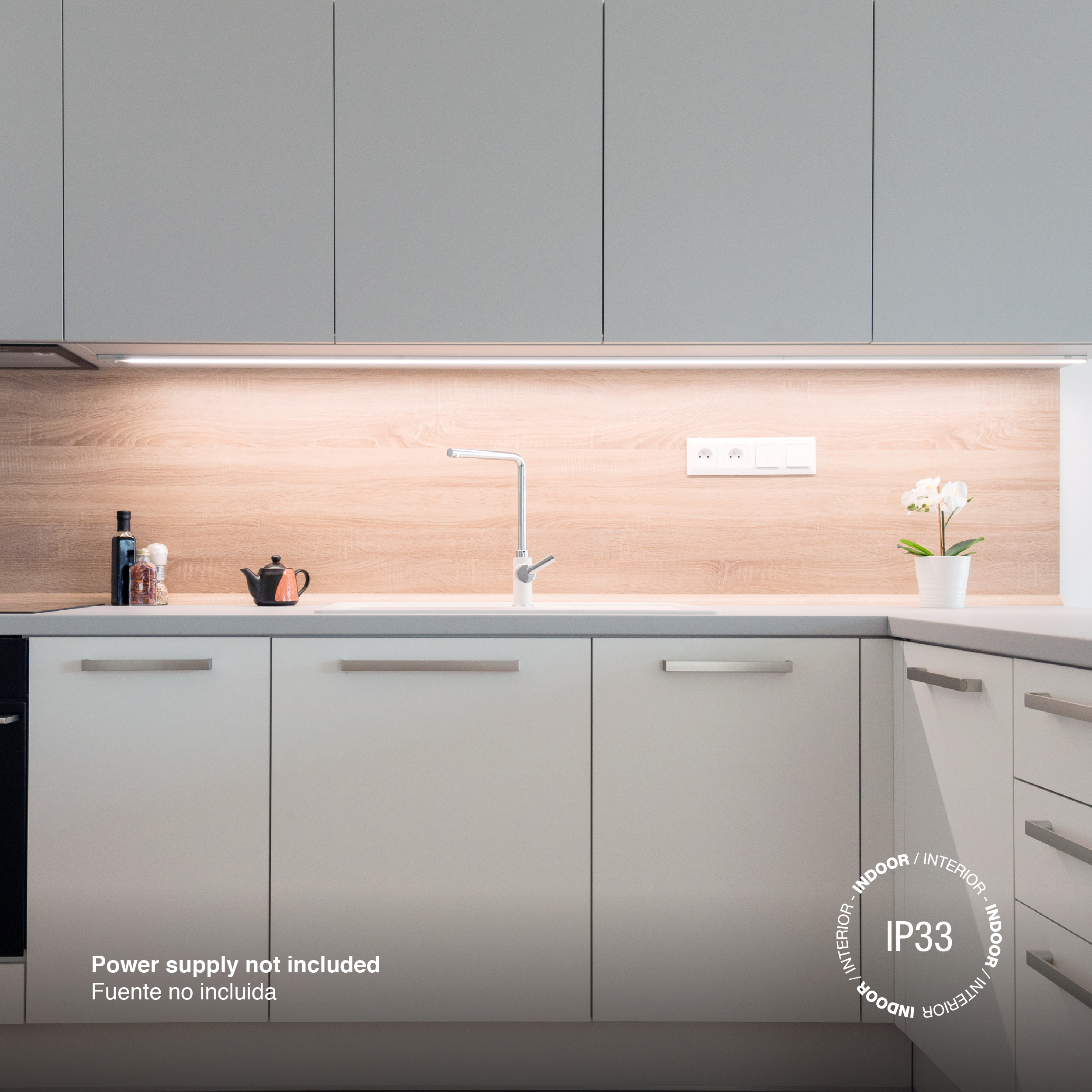 Tira LED COB 24V 11W/m, Blanco Neutro 1100lm/m 480 LEDs/m, 8mm, 5m