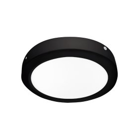 Plafón LED redondo negro de 22cm, 18W 1230lm Neutro, de aplicar