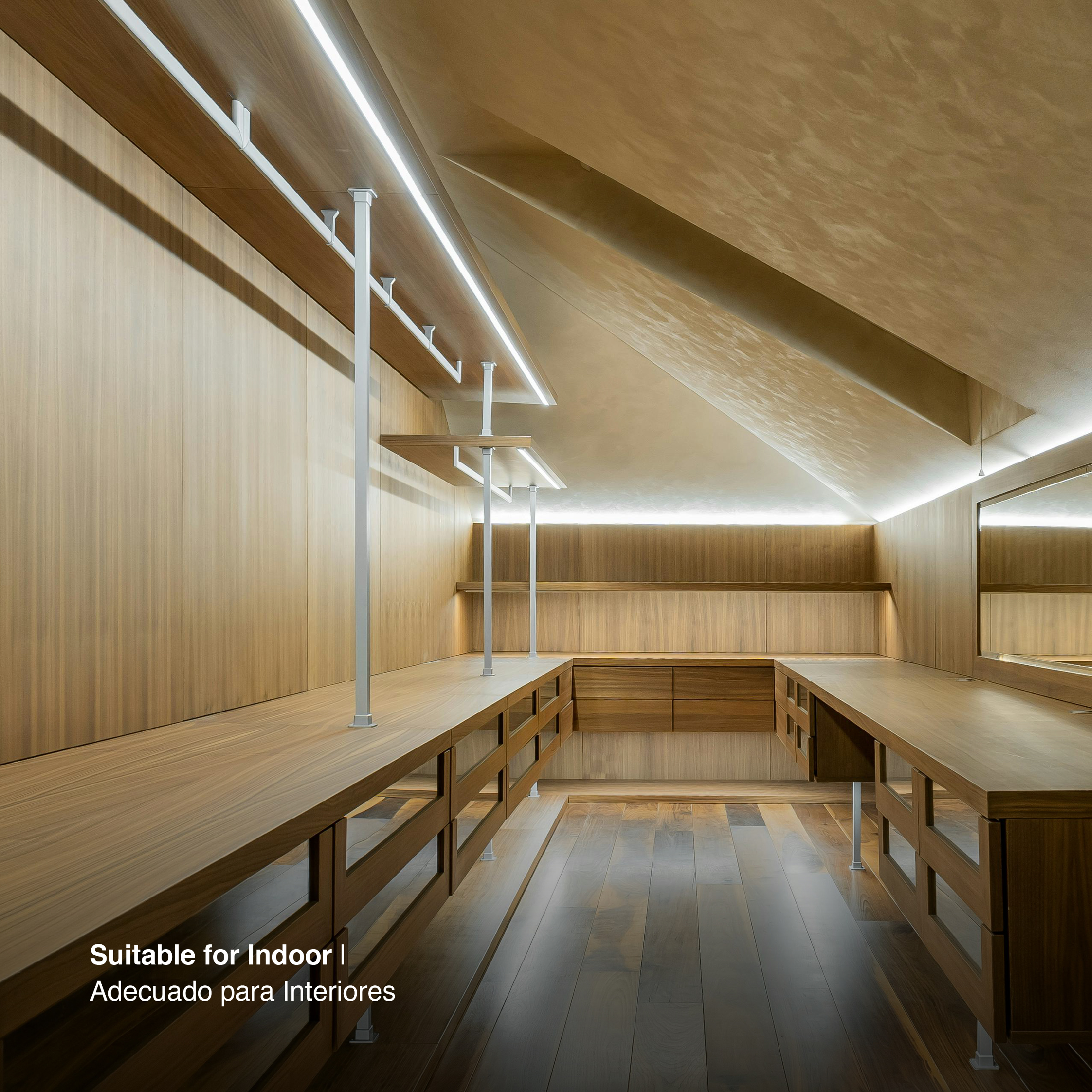 Perfil de Aluminio Flat 13x7mm Anodizado, Cover Opal Blanco x1m