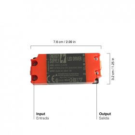 Driver LED, DC 36-54V 18W 300mA, Entrada: AC100-240V
