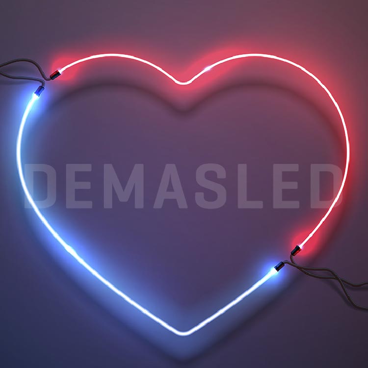 Guirnalda EL, Rojo Neón, 3m, x2 Baterias AA, No incluidas