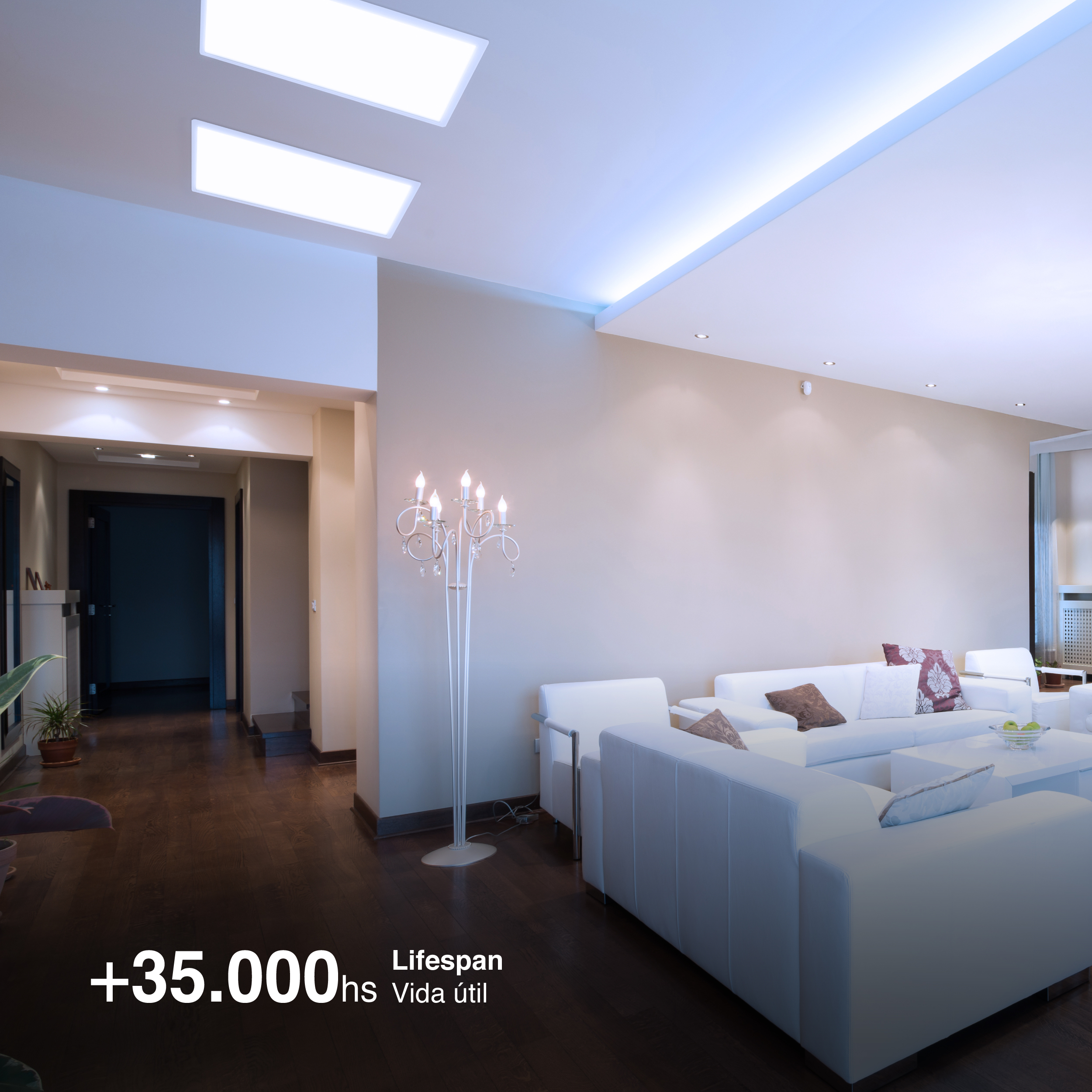 Panel LED BACKLIGHT de 60x60x3,8cm 48W 4800lm Blanco Frío, de aplicar