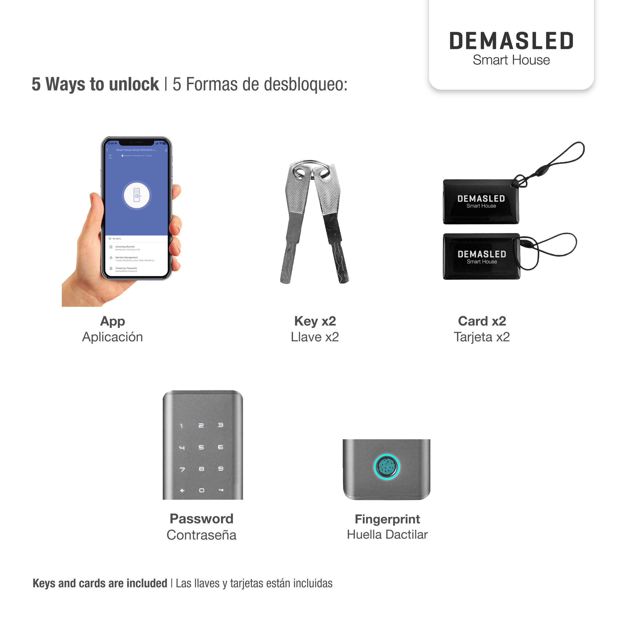 Mini Cerradura para Blindex Biométrica Smart WiFi