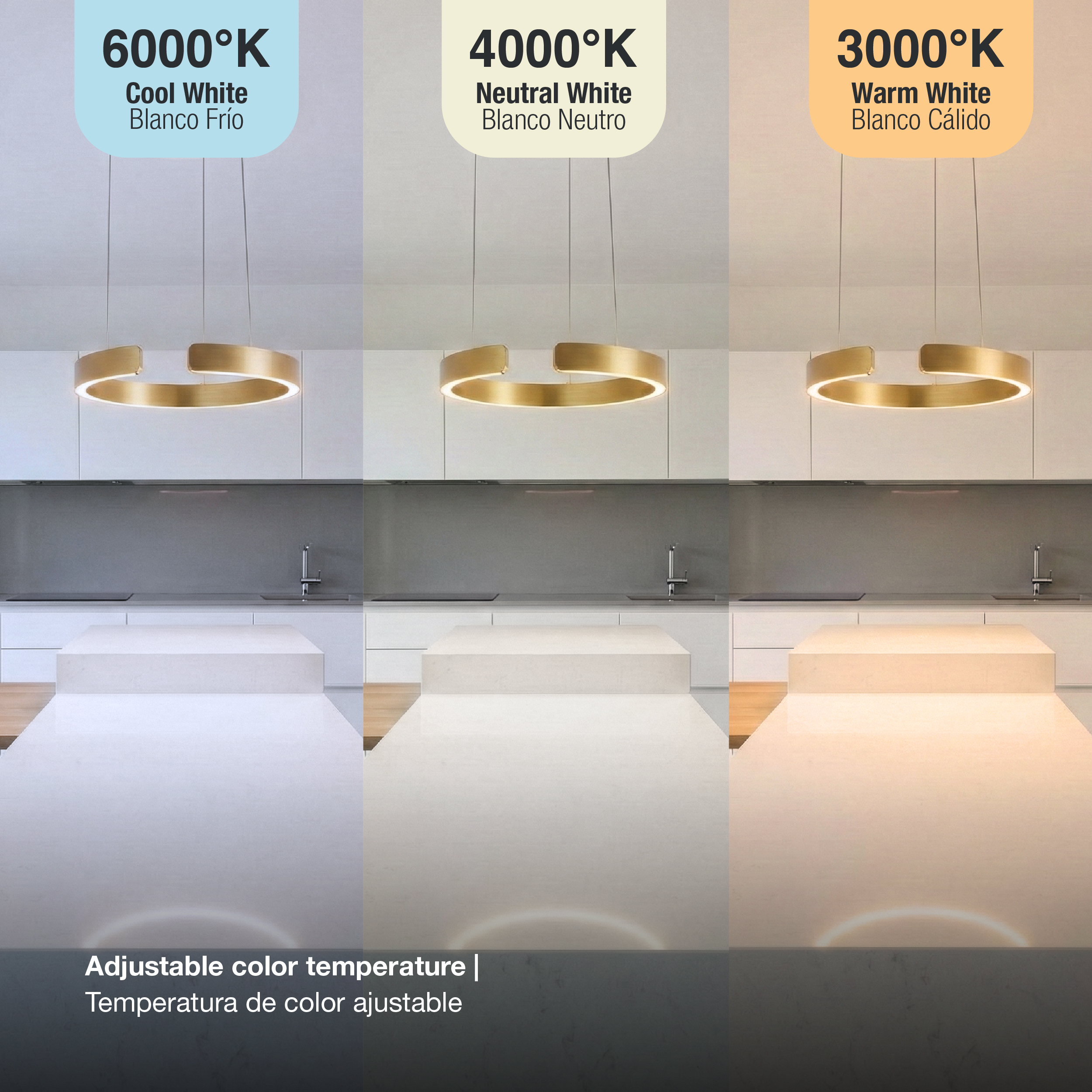 Lámpara LED Suspendida Oro Rosa, Ø40x52cm, 28W CCT Variable 3000-6500K