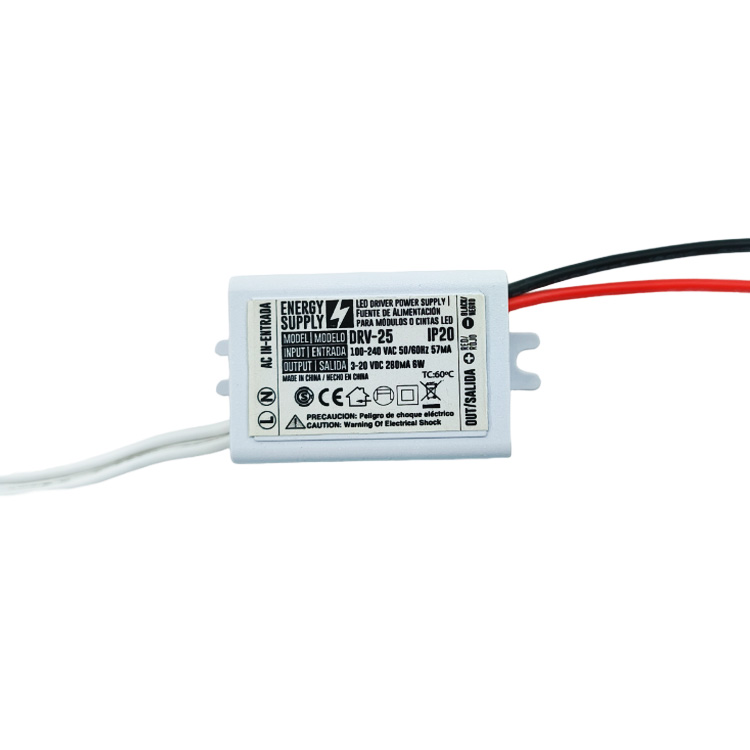 Driver LED, DC 3-20V 6W 280mA, Entrada: AC100-240V (EX DRV-01)