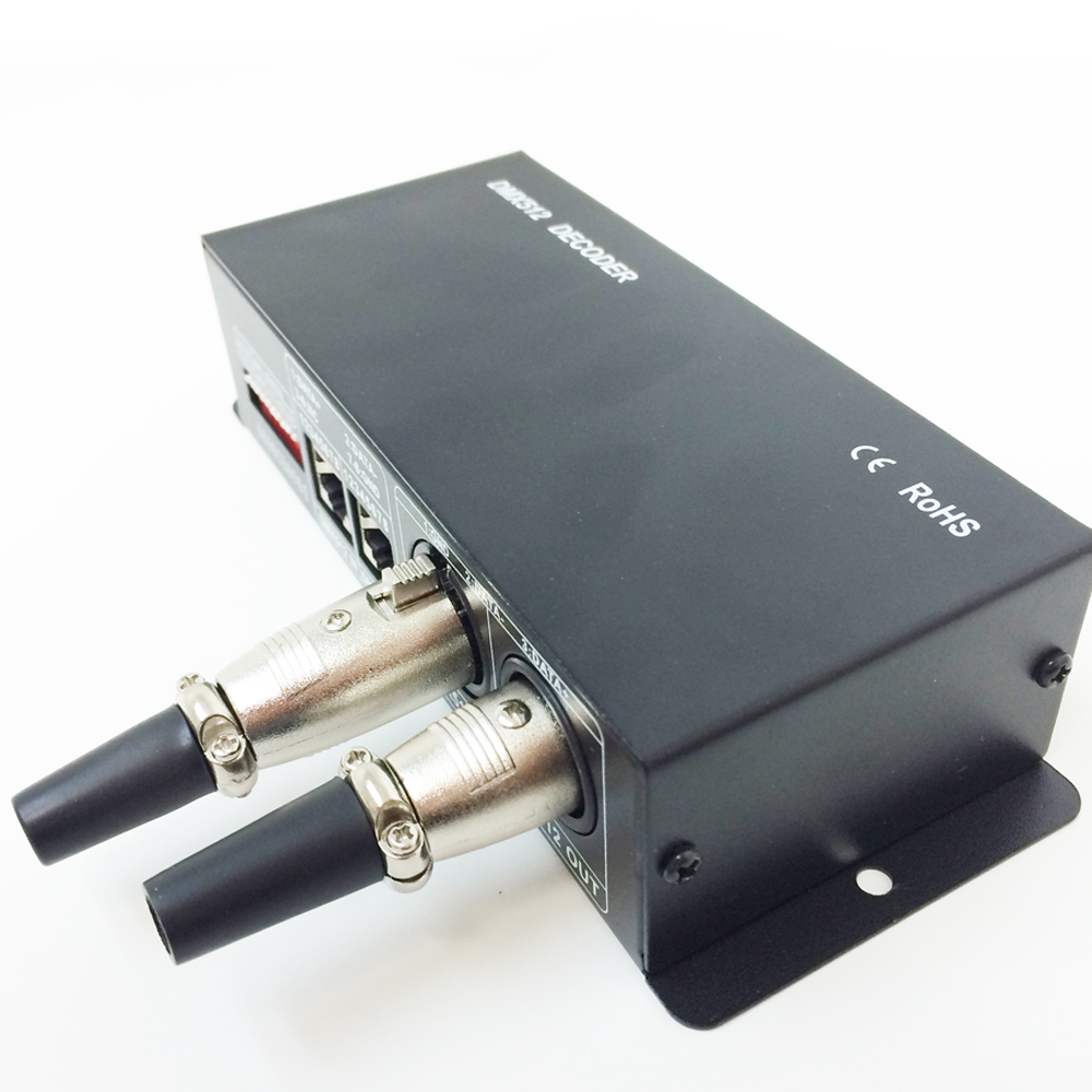 Decodificador DMX-512 RGB PWM, 12-24V 192-348W 16A, 5 canales