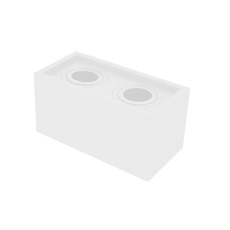 Luminaria BOX de Aplicar Blanco de 20x10x10cm para 2 Lámparas GU10