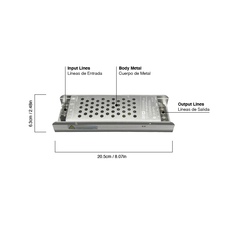 Fuente de Alimentación Dimerizable TRIAC & 0-10v, 24V 8.3A 200W, Interior