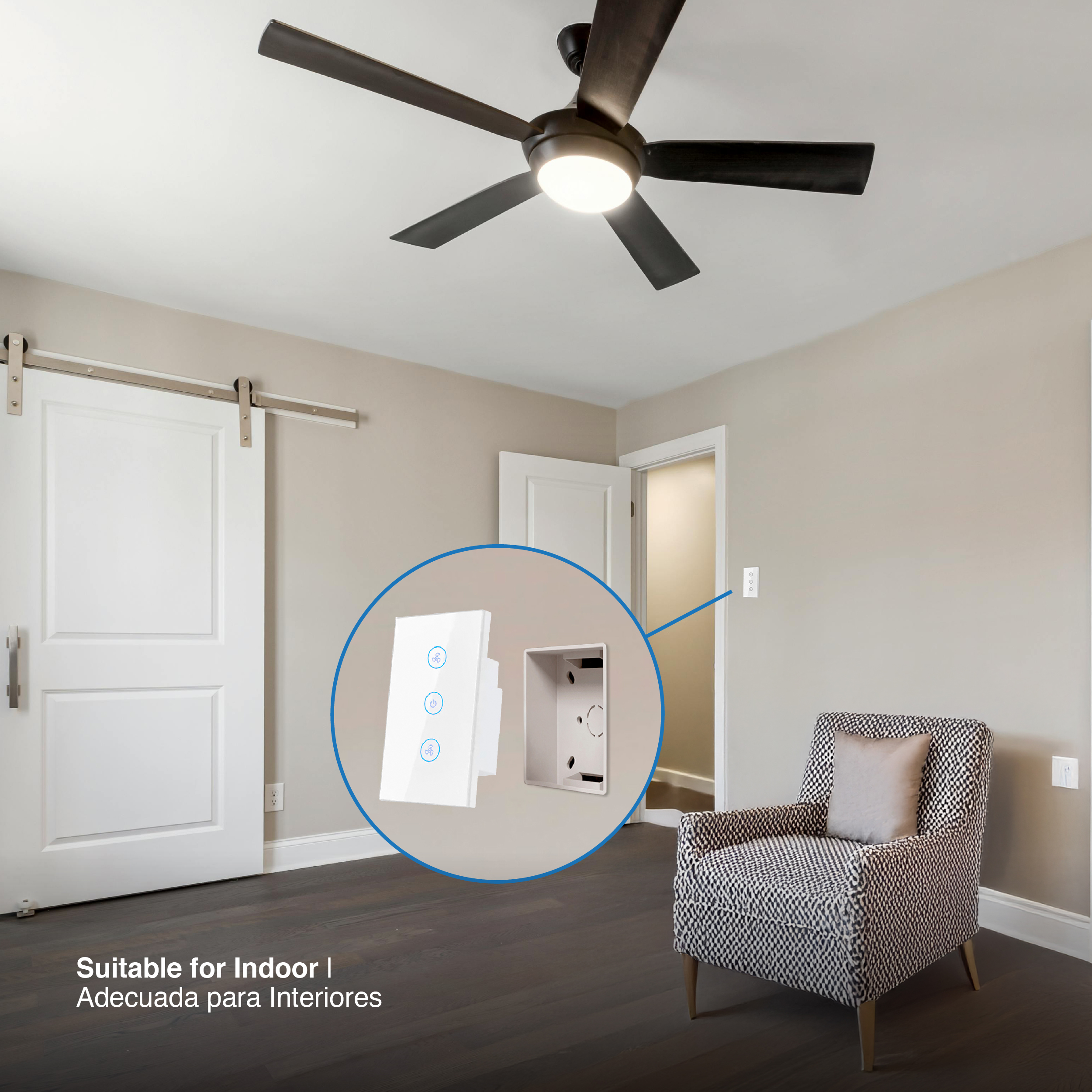 Tecla Smart WiFi Switch de Ventilador Blanco