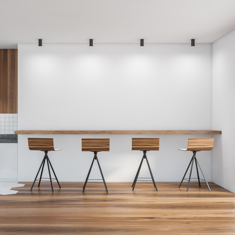 Spot Negro Fijo 5.7x5.7x10cm para Lámparas GU10