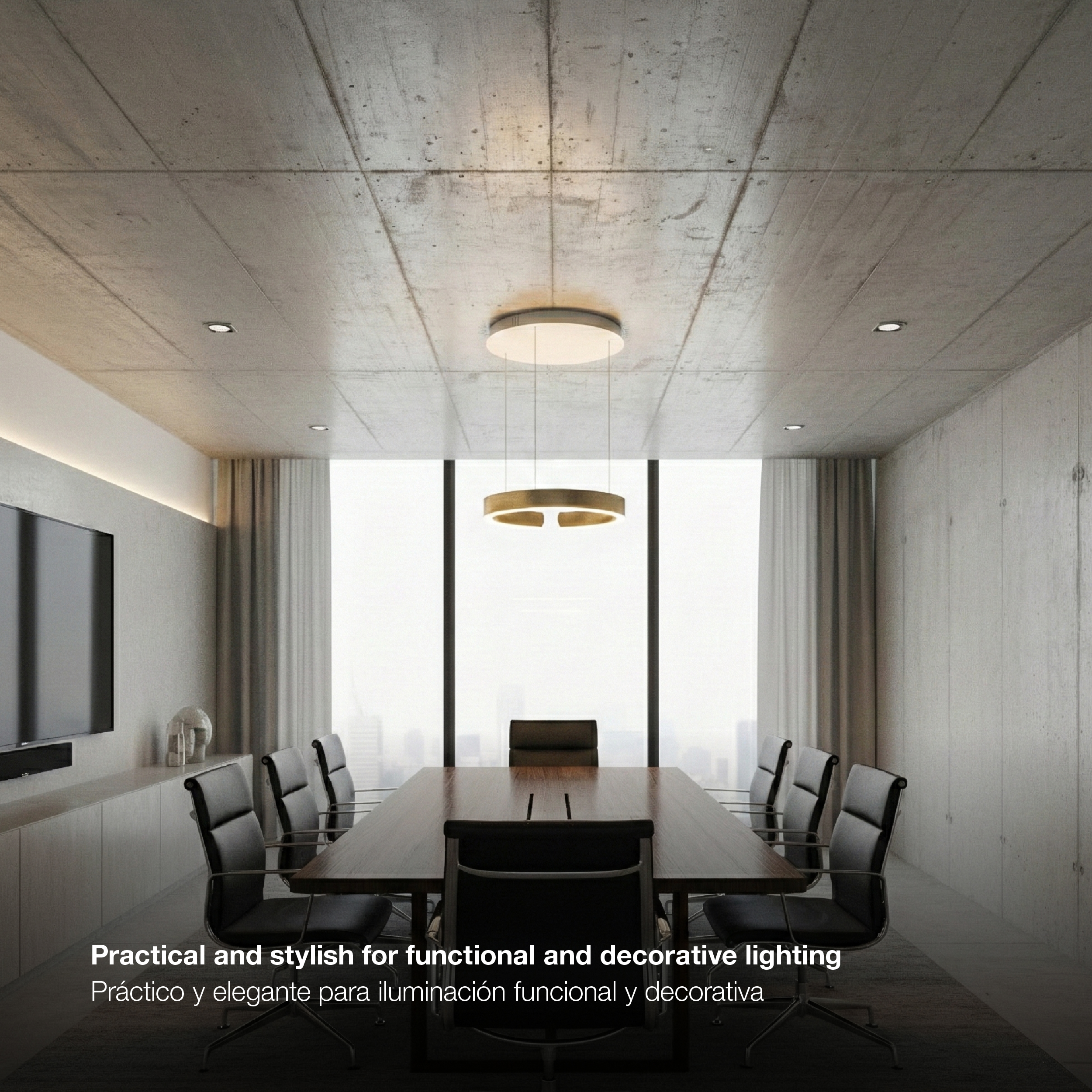 Lámpara LED Suspendida Oro Rosa, Ø40x52cm, 28W CCT Variable 3000-6500K