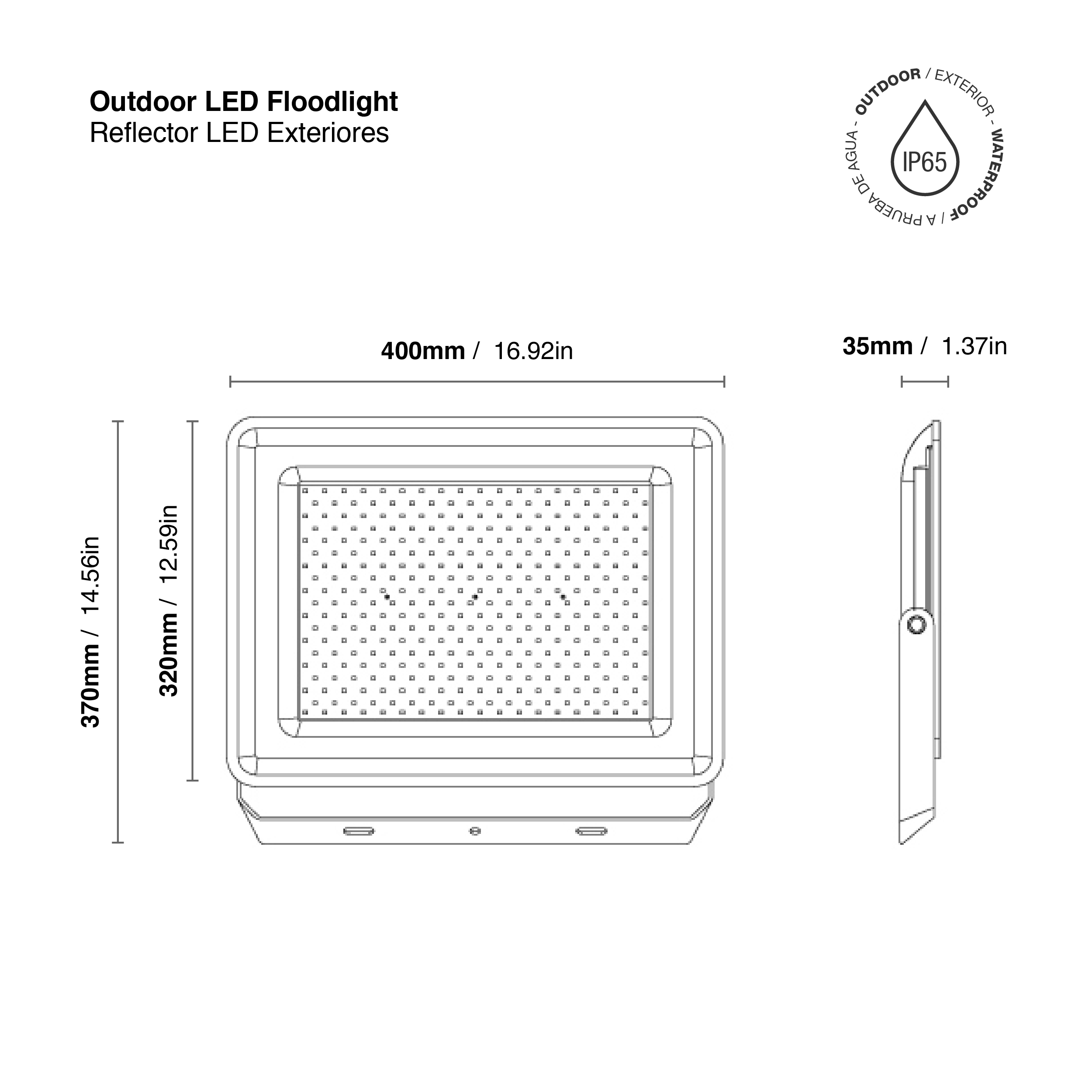 Reflector LED Exteriores, 300W 25.000lm Blanco Cálido 3000K 220V