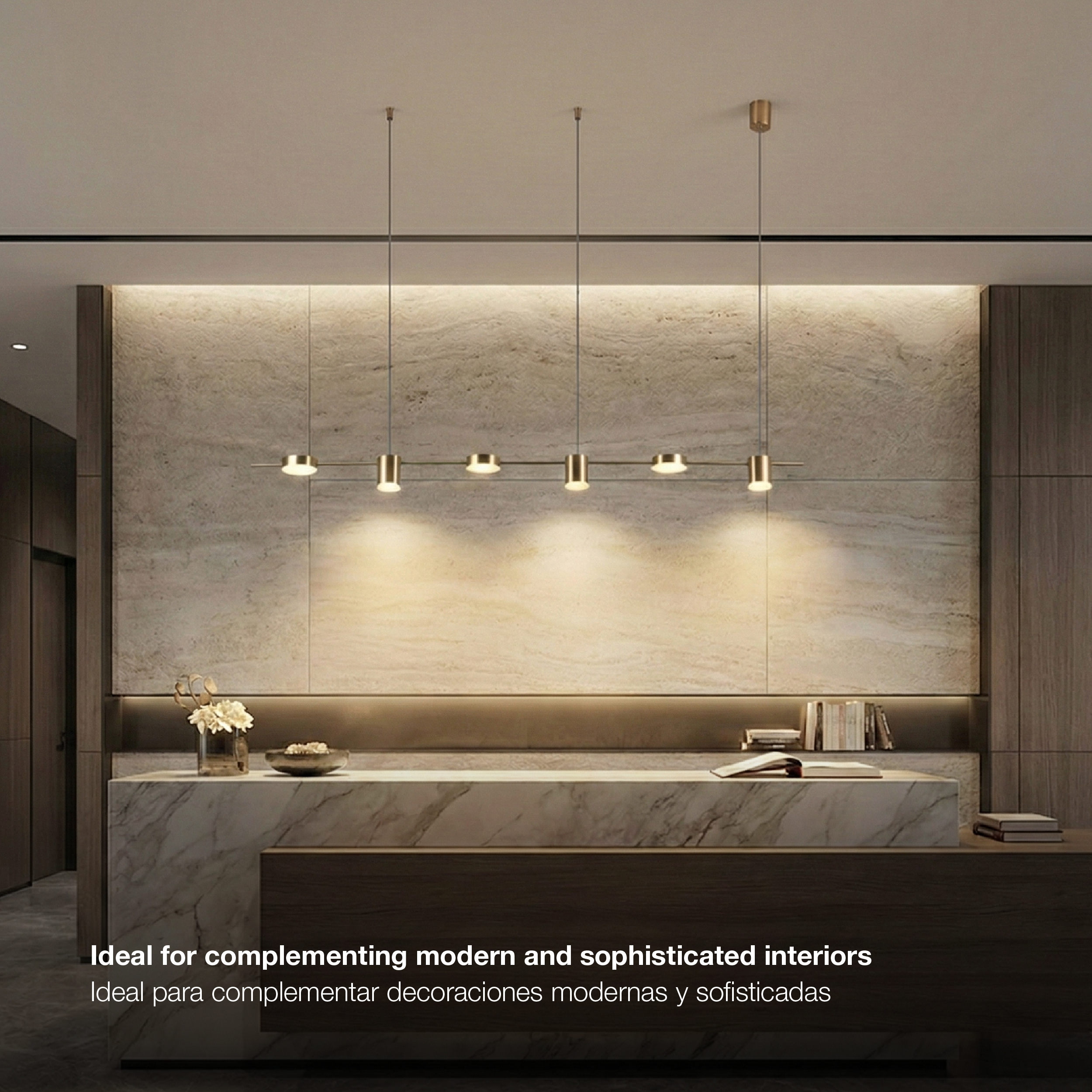 Lámpara LED Suspendida Cobre Ø1,10x1,33m, 29W Blanco Cálido 3000K