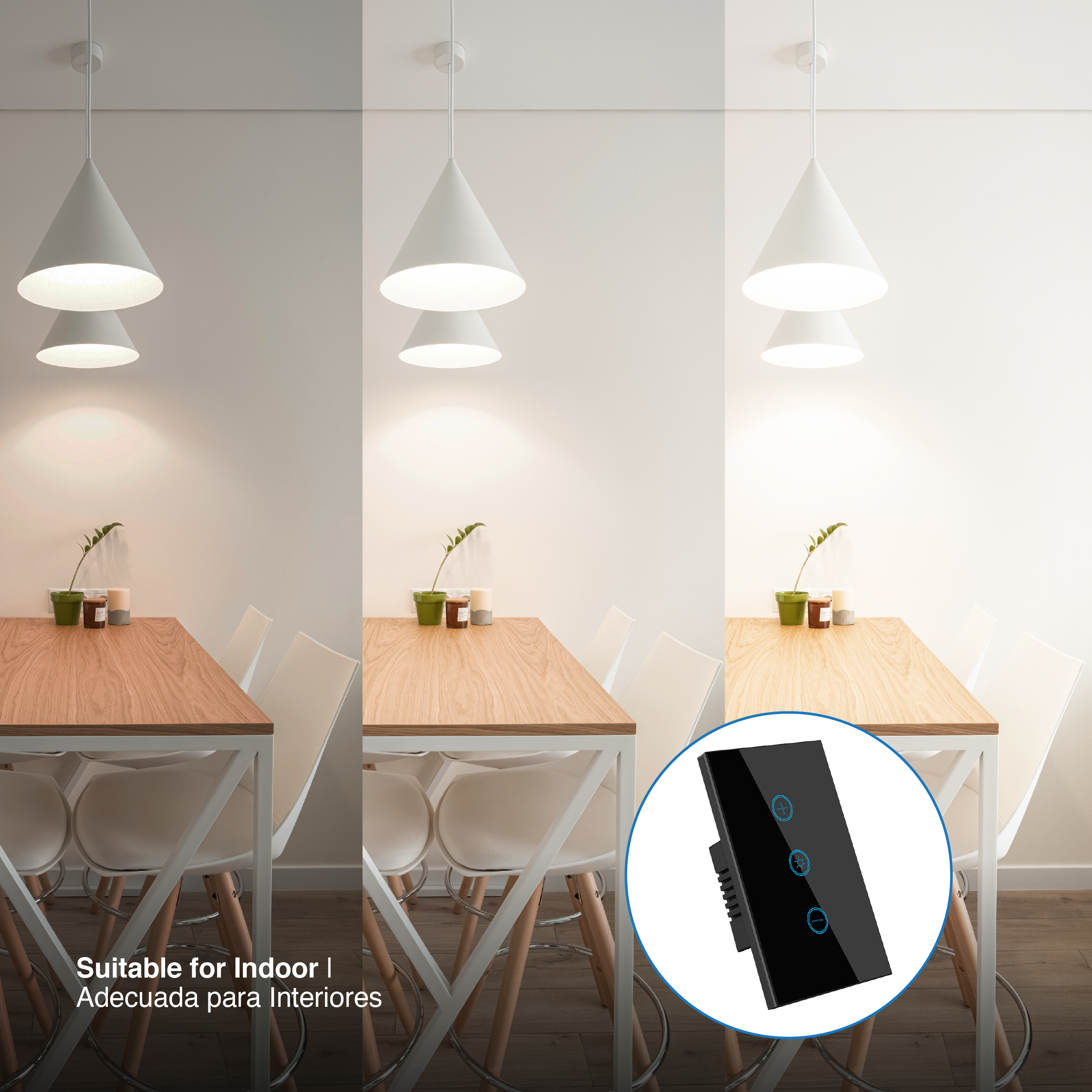 Tecla Dimmer Smart WiFi Switch Negro