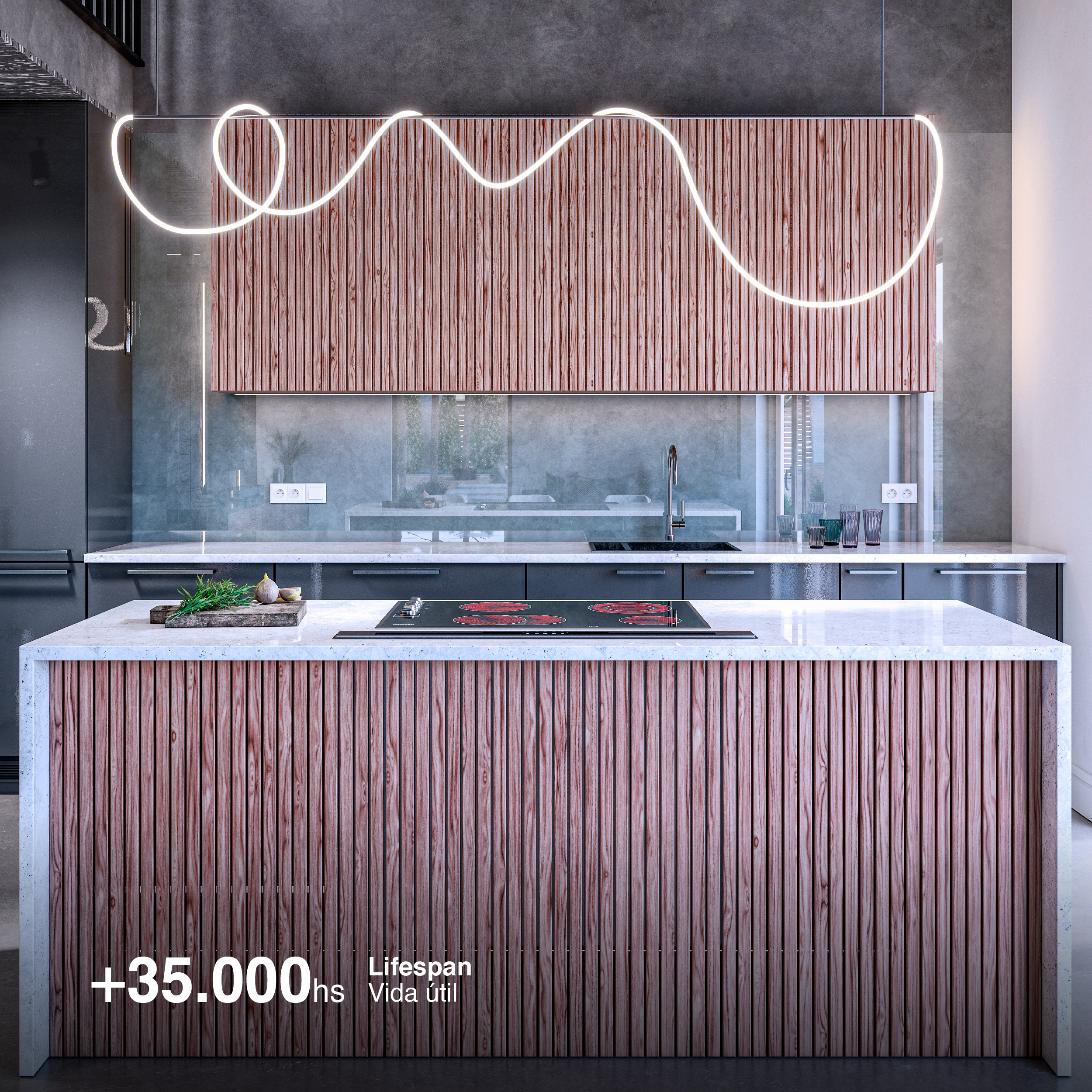 Tira LED Neón Flexible SMD2835, 24V 24W/m, Blanco Frío 240LEDs/m, 5m