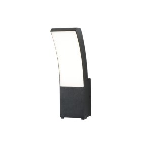 Aplique LED Exterior de Pared Curvo 12W IP65 Negro 24×16cm 220V Blanco Neutro
