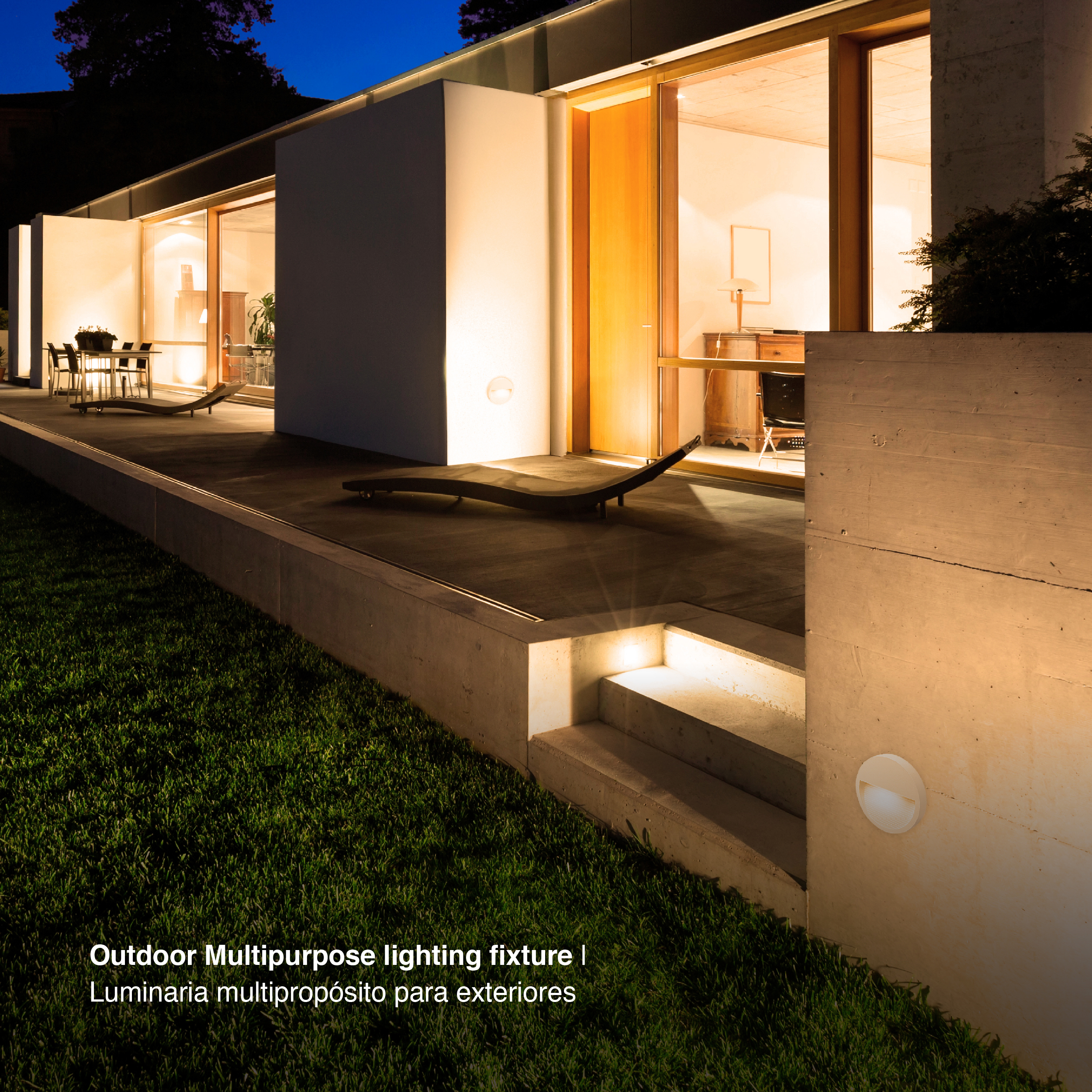 Aplique LED Exterior de Pared Redondo 12cm 6W IP65 Blanco Cálido 220V Blanco