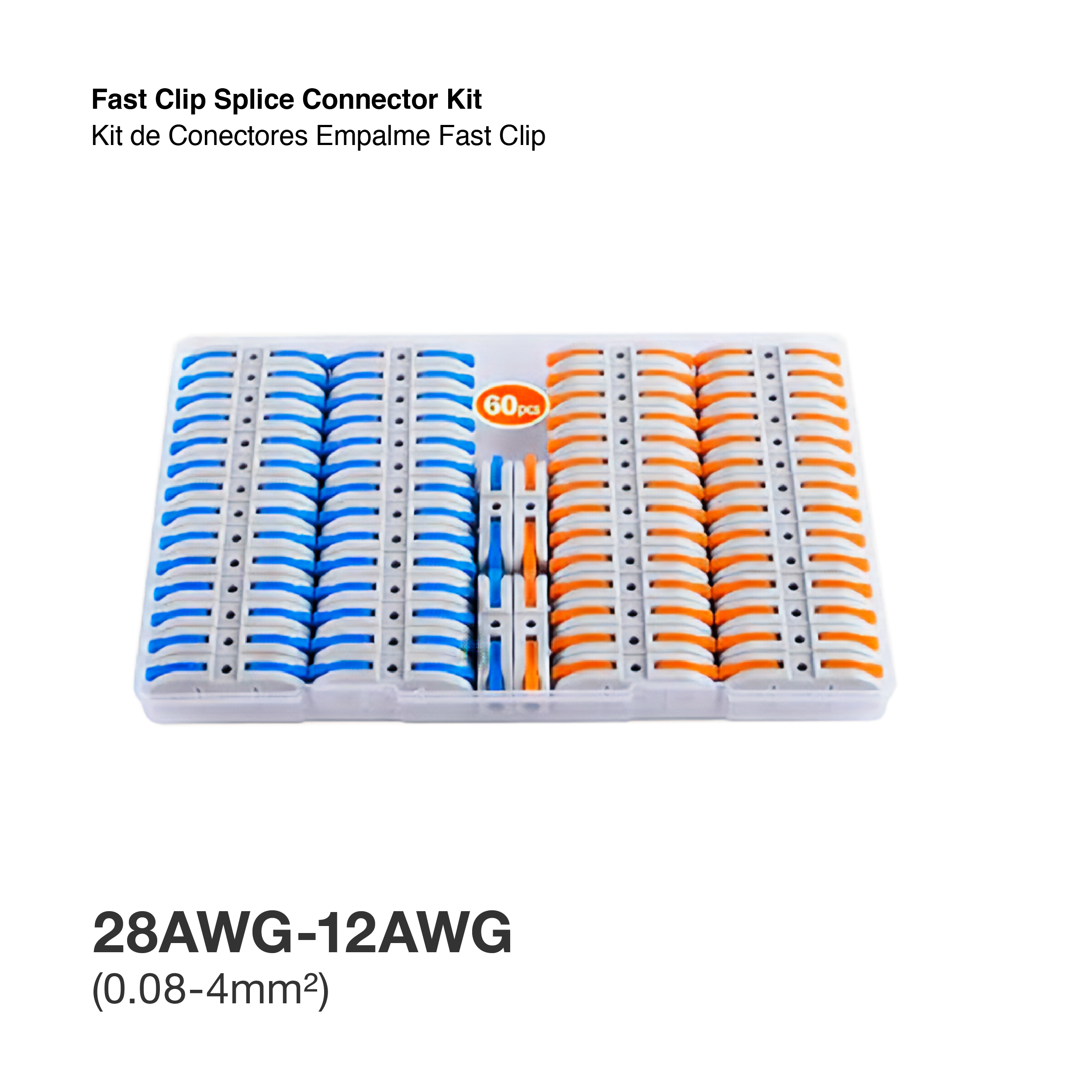 Kit de Conectores Empalme Fast Clip 1 en 1 salida x60 piezas