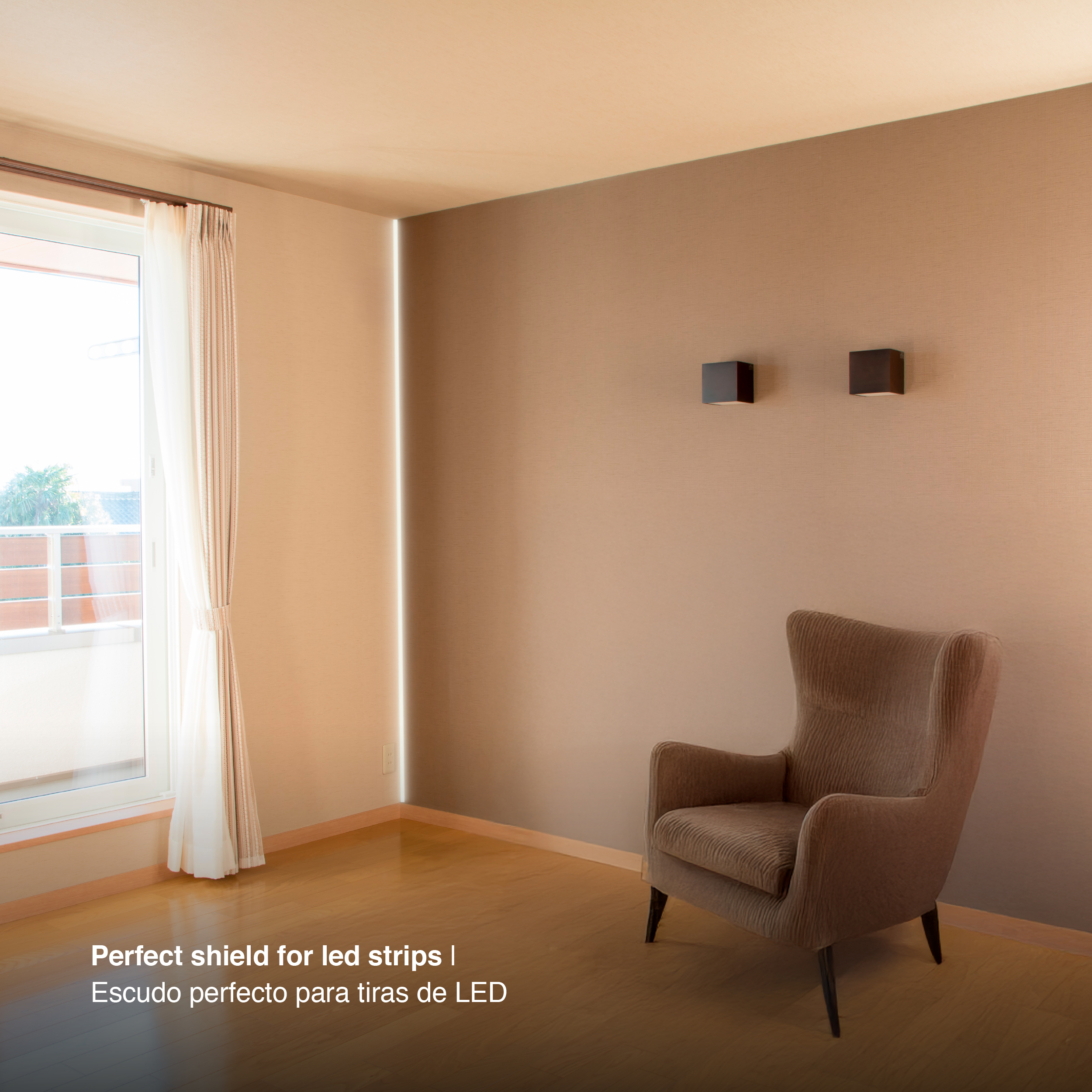 Perfil de Aluminio Esquina Interior de Embutir 50x25,3mm Anodizado, Cover Opal Blanco x2m