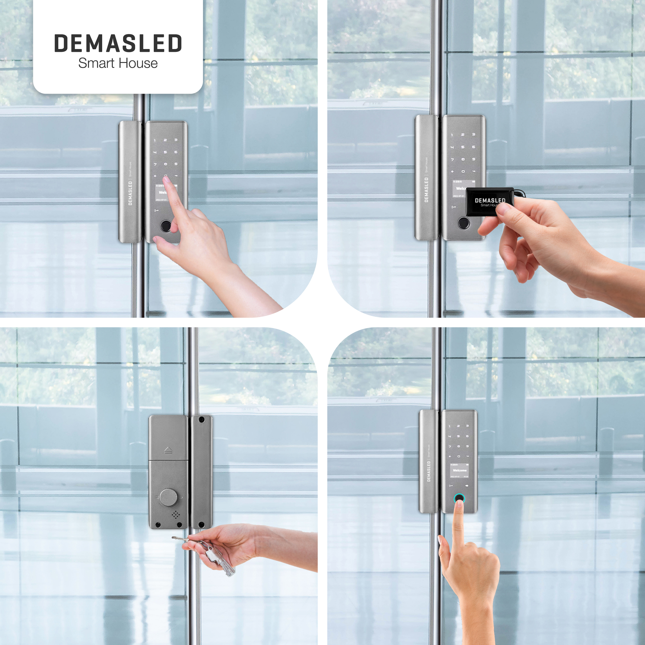 Mini Cerradura para Blindex Biométrica Smart WiFi