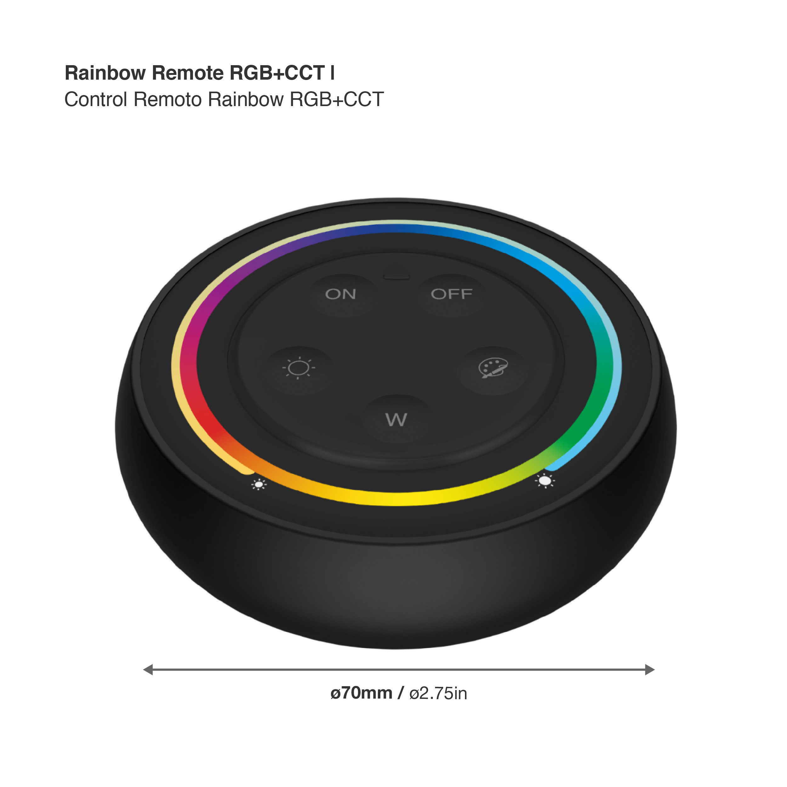 Control Remoto Rainbow RGB+CCT ∅70mm 2.4Ghz 