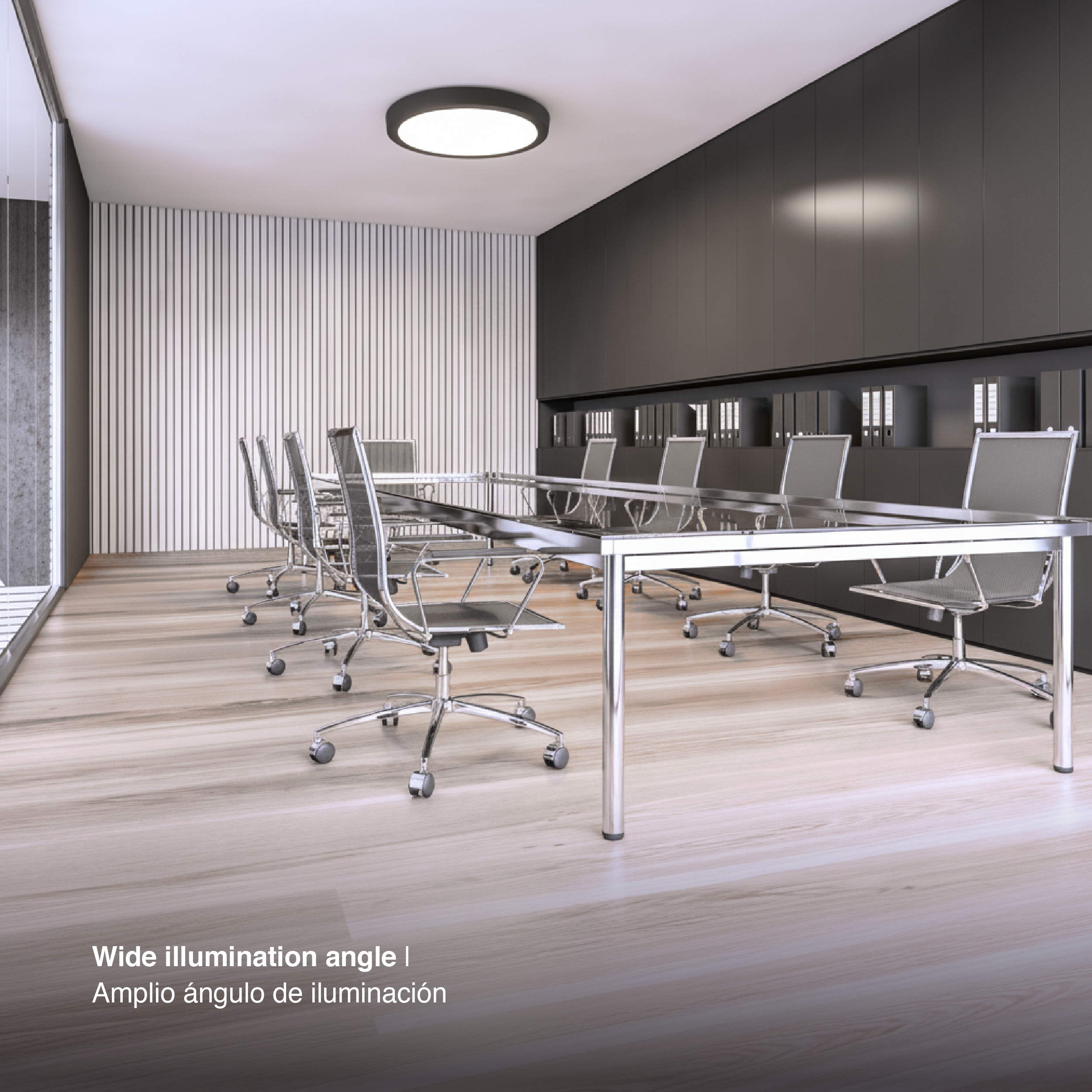 Panel Negro BACKLIGHT LED Redondo 60cm 40W blanco Neutro, Aplicar