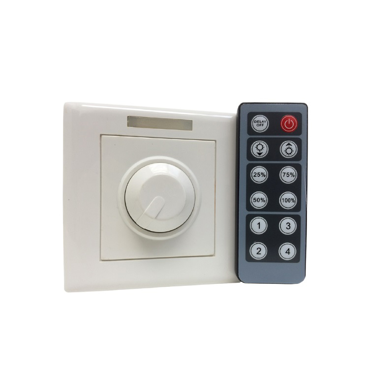 Knob Dimmer monocromático IR y control remoto, 12-24V 96-192W 8A