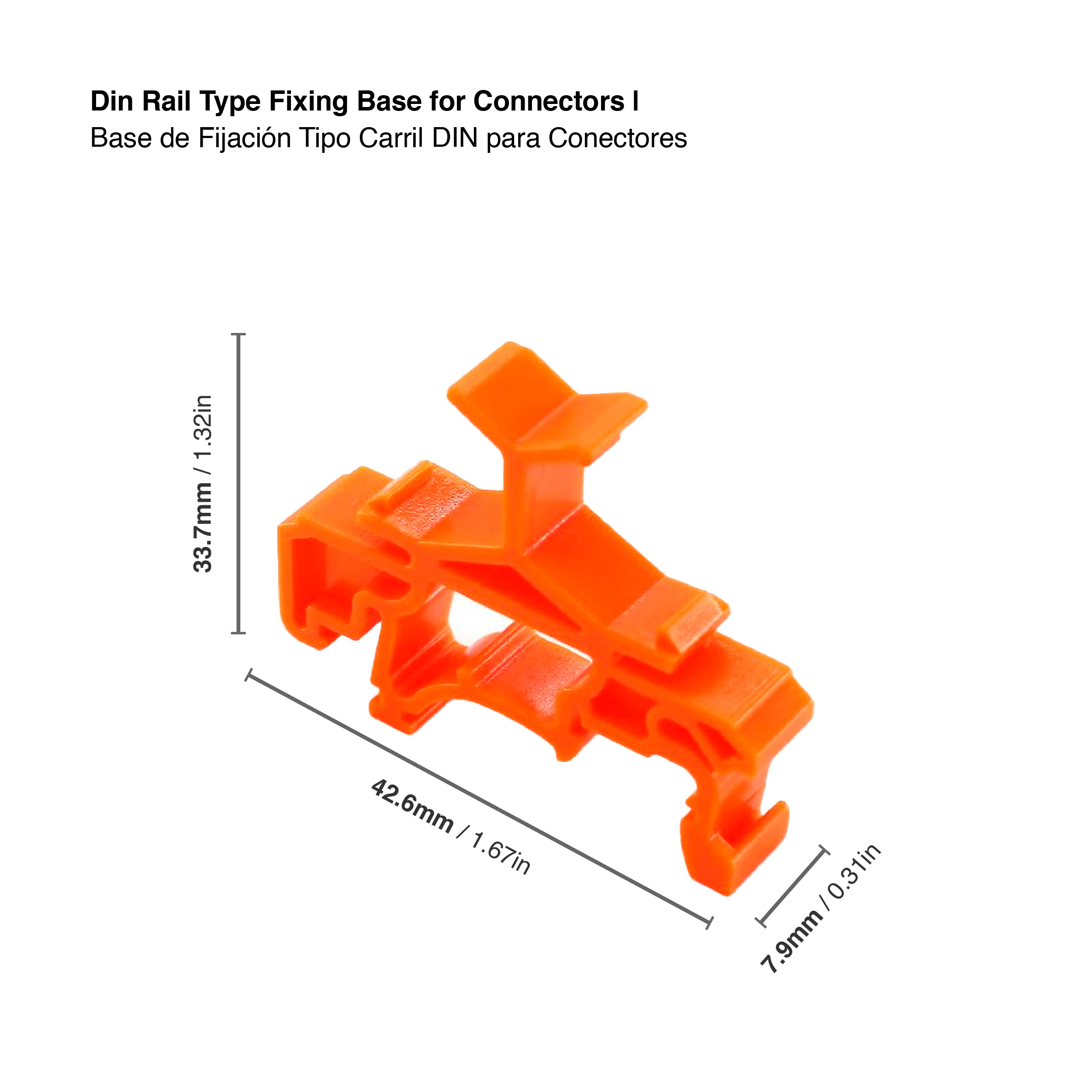 Base de fijación para Conectores tipo Carril Din 426x33,9mm 
