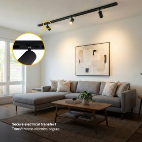 Adaptador para Riel LED Track Light Negro 