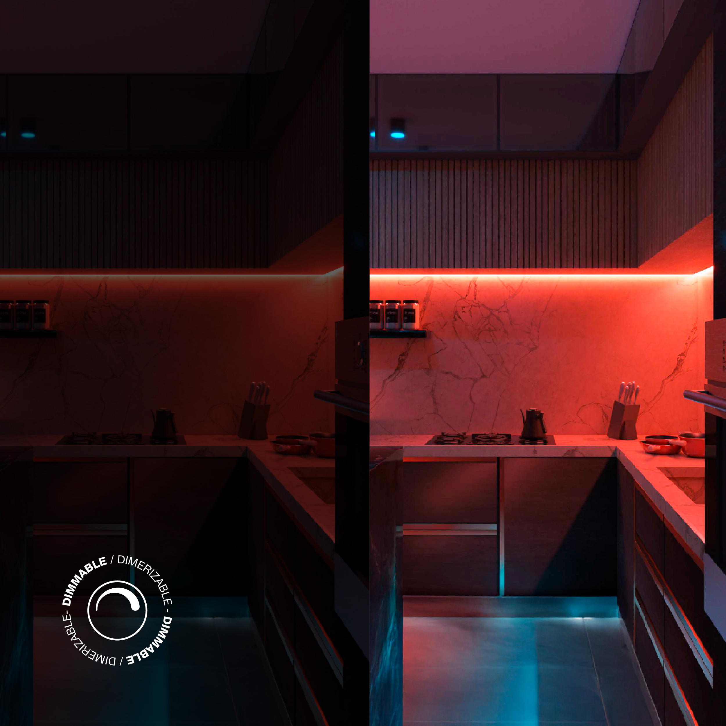 Control Remoto RGB+CCT táctil de 4 zonas 3V 2.4 GHz