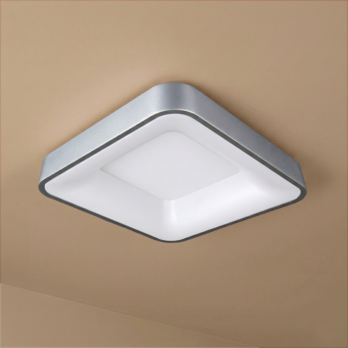 Panel LED Smart Cuadrado Níquel 50x50x9cm 48W 210mA CCT, de Aplicar