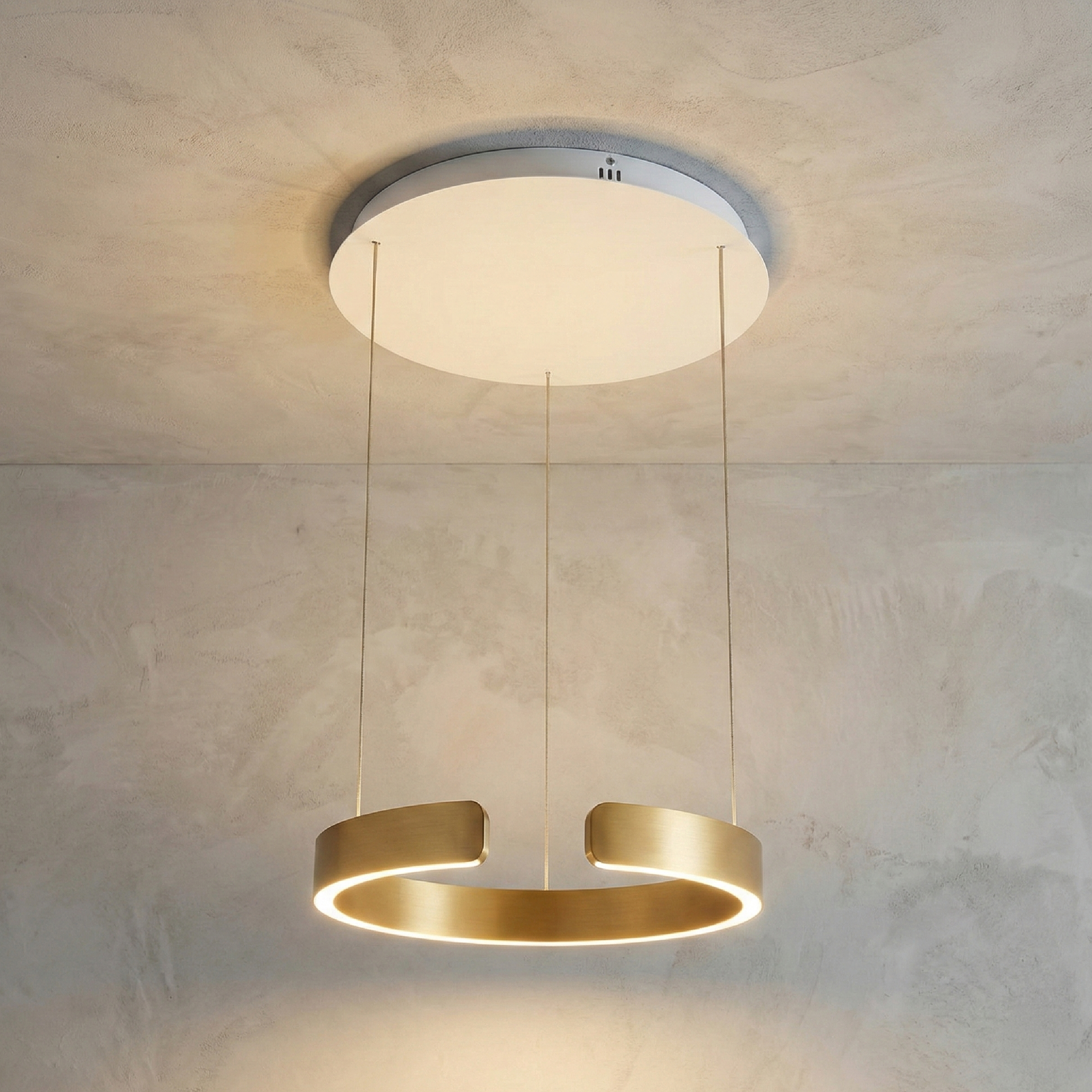 Lámpara LED Suspendida Oro Rosa, Ø40x52cm, 28W CCT Variable 3000-6500K