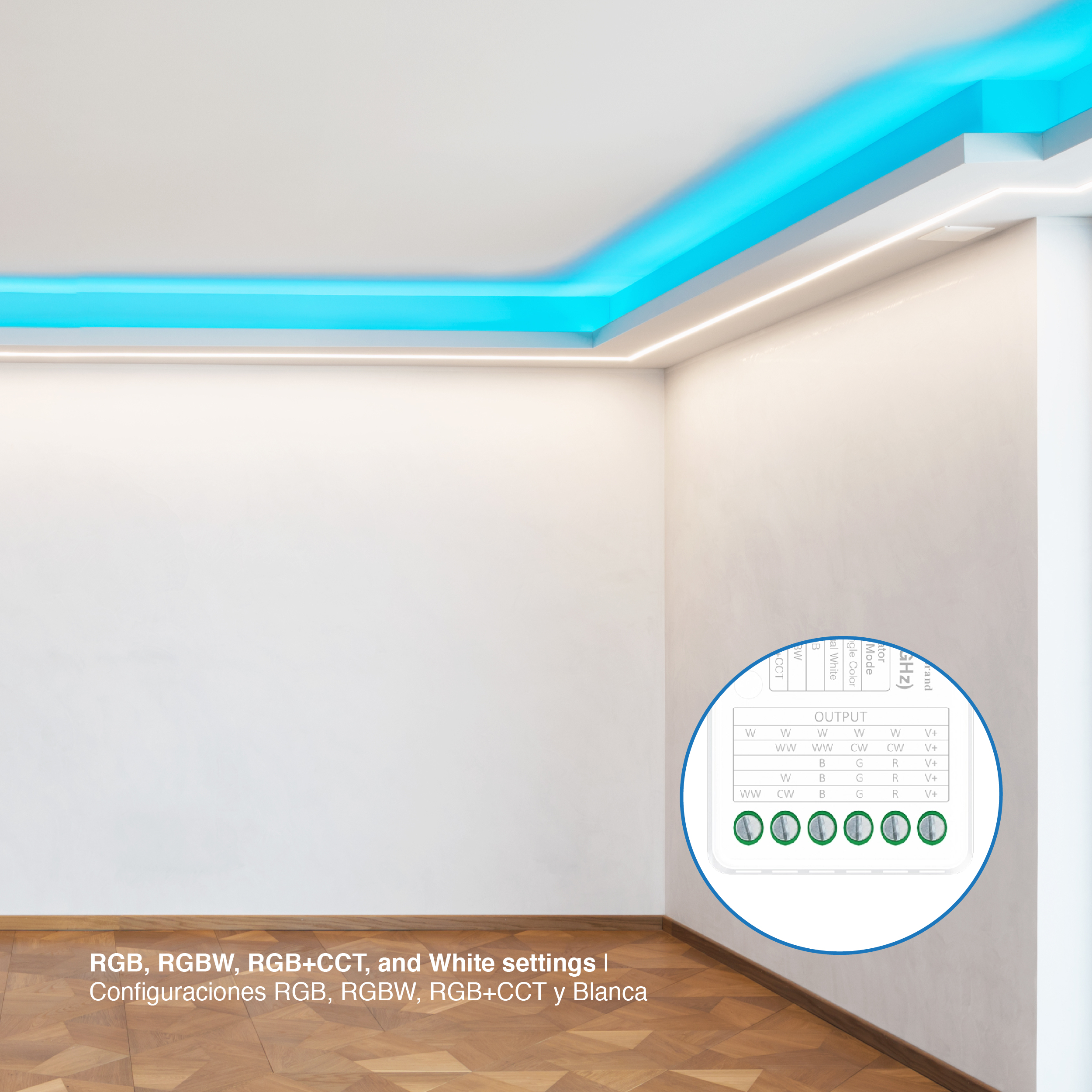 Controlador LED 5 en 1 12A máx. 12-24V 2,4GHz RF