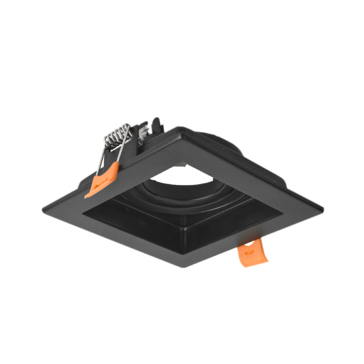 Spot Móvil Negro Metálico 10x10cm Corte 9x9cm para Lámpara GU10