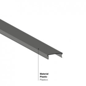 Cubierta FLAT Negro Opal, 2m, para Perfil de Aluminio