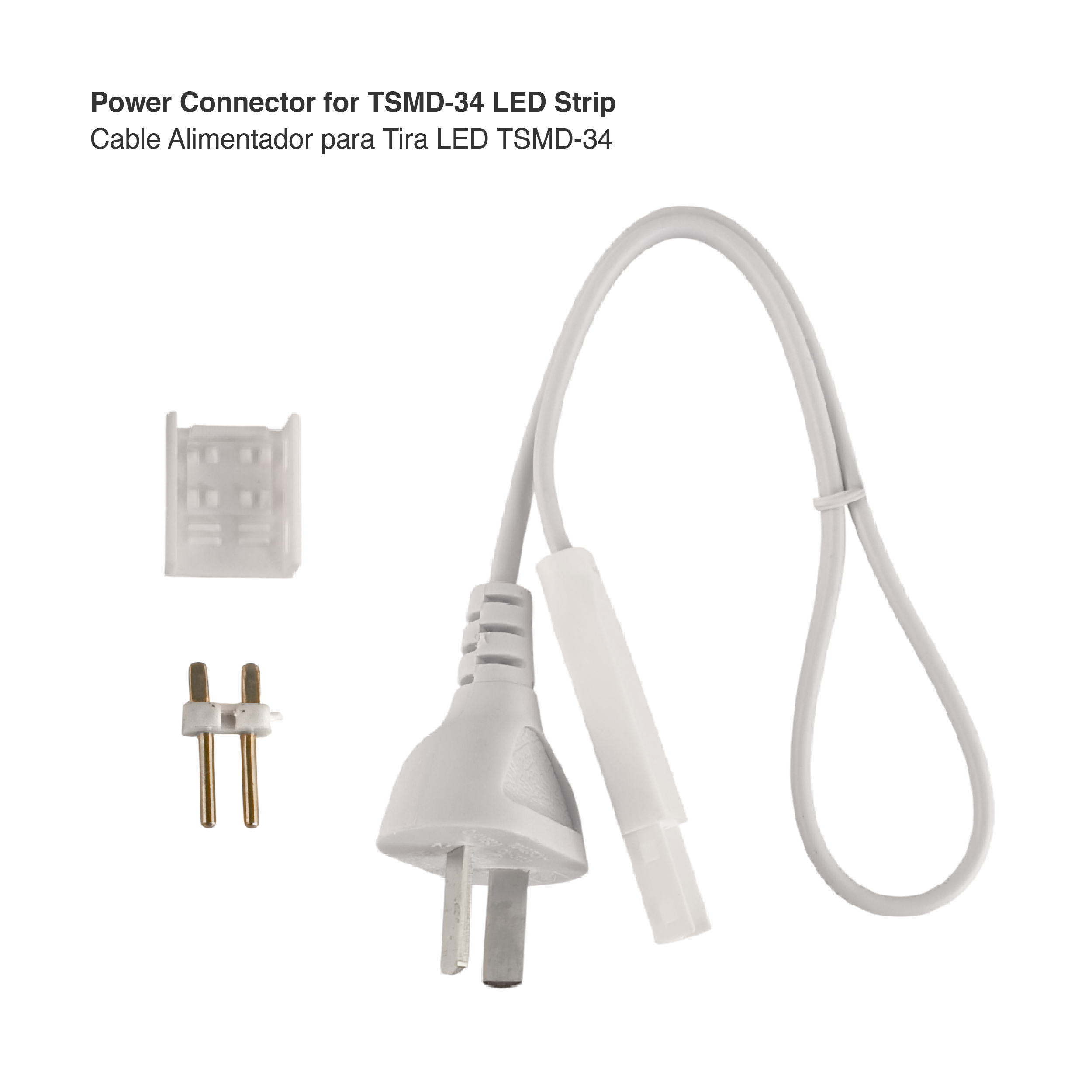Cable Alimentador para tira LED, Plug ARG, compatible con TSMD-34