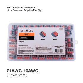 Kit de Conectores Empalme Fast Clip 2 y 3 Polos x60 piezas