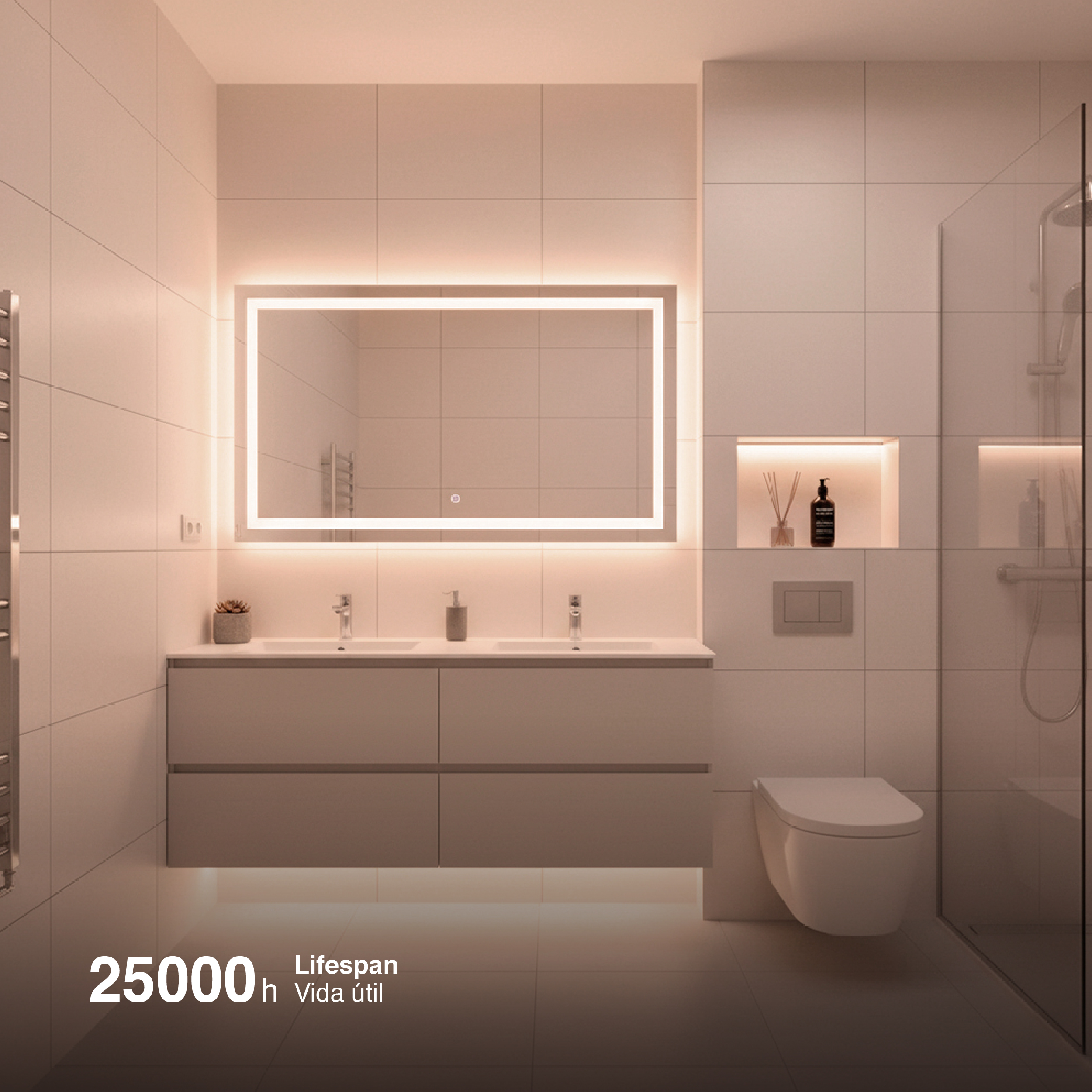 Tira LED COB IP67 220-240V, 400W Blanco Cálido 3000K 560LEDs/m, 50m