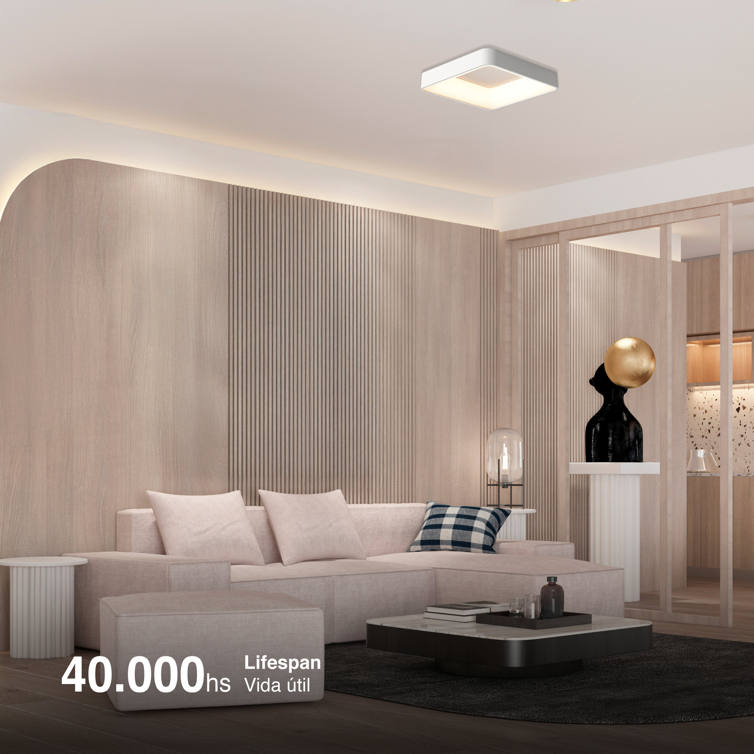 Panel LED Smart Cuadrado Blanco 40x40x9cm 32W 140mA CCT, de Aplicar