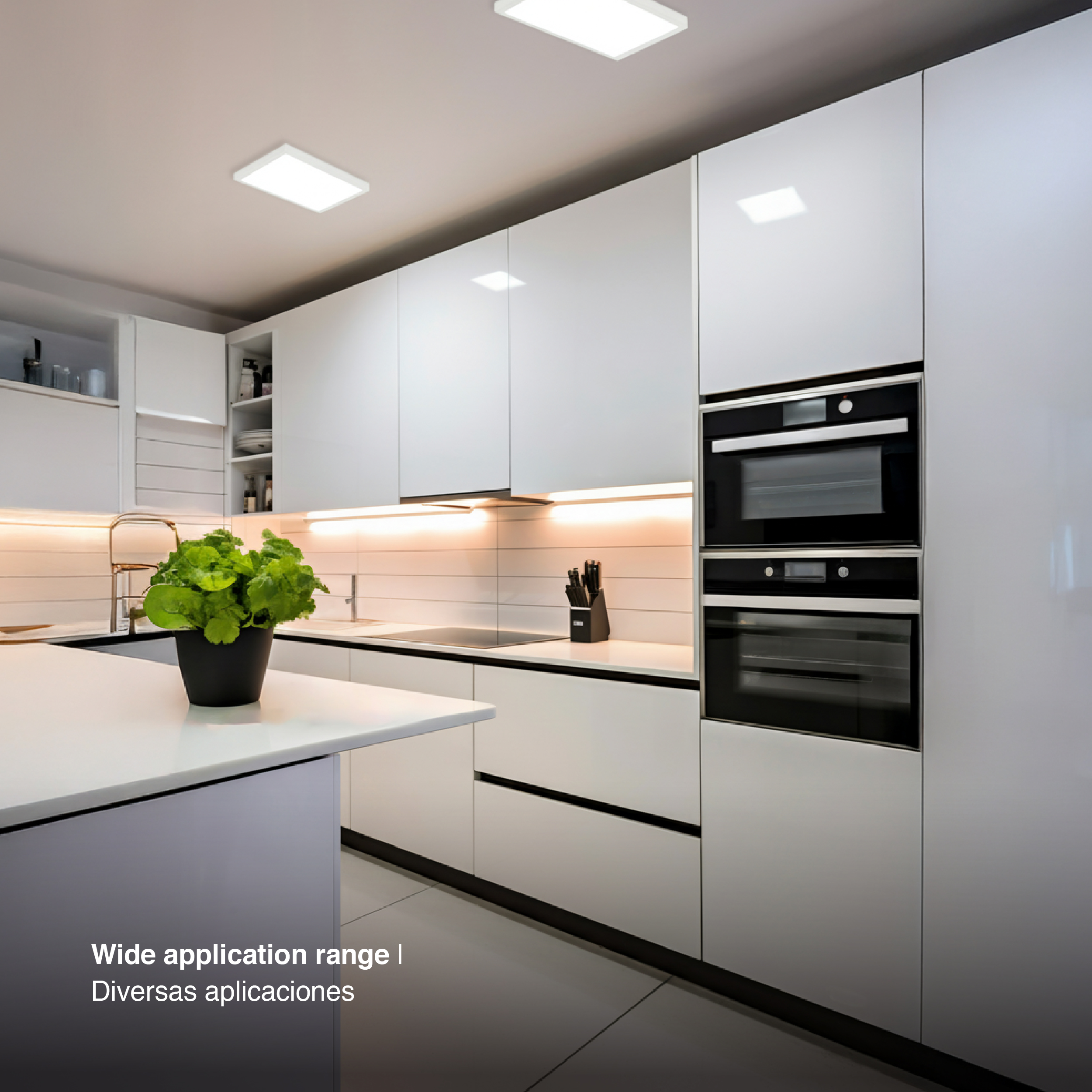 Plafón LED cuadrado blanco de 21,3x21,3cm 18W 1230lm Neutro, de aplicar