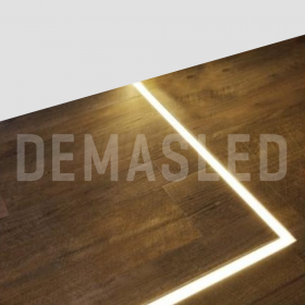 Perfil de Aluminio de Piso 26x21mm Anodizado, Cover Opal Blanco Plano x2m