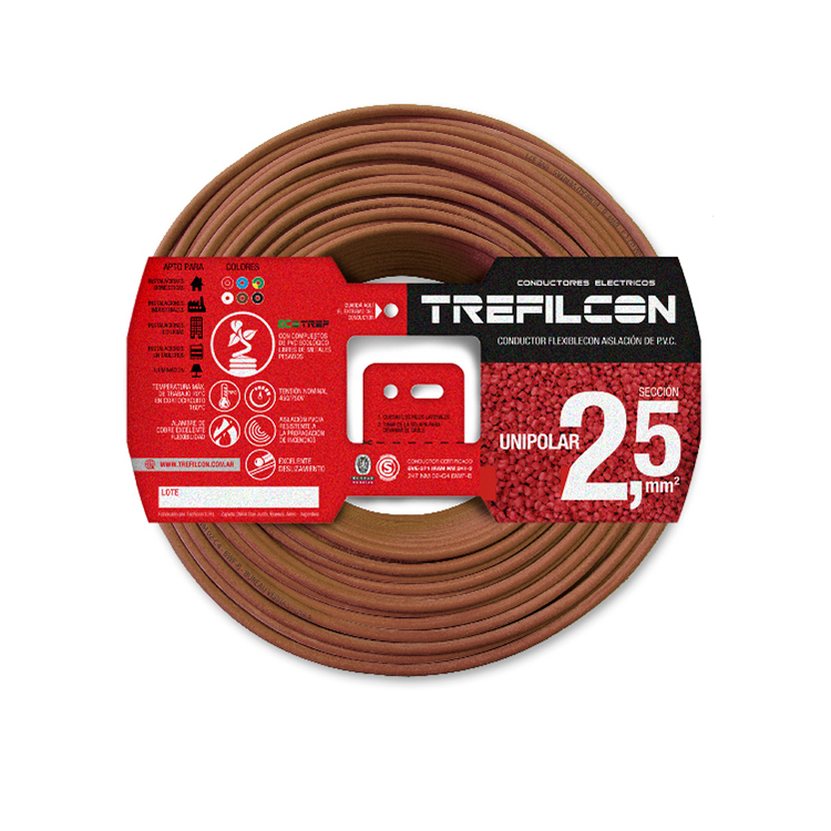 Cable Unipolar 1x2,50mm TREF Marrón x50m
