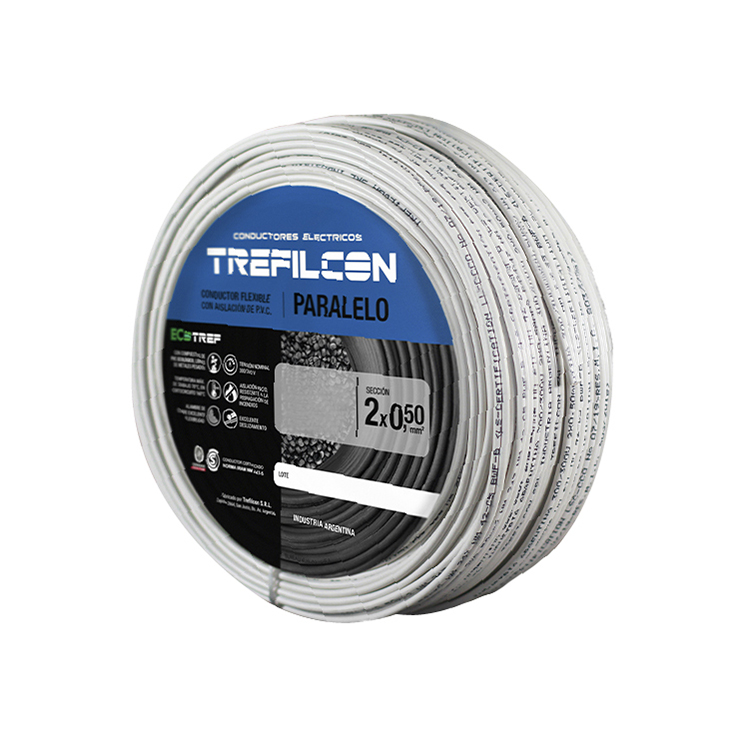 Cable Paralelo 2x0,50mm TREF Blanco x100m