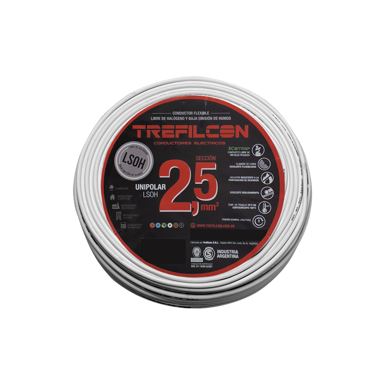 Cable LSOH Unipolar 1x2,50mm TREF Blanco x100m