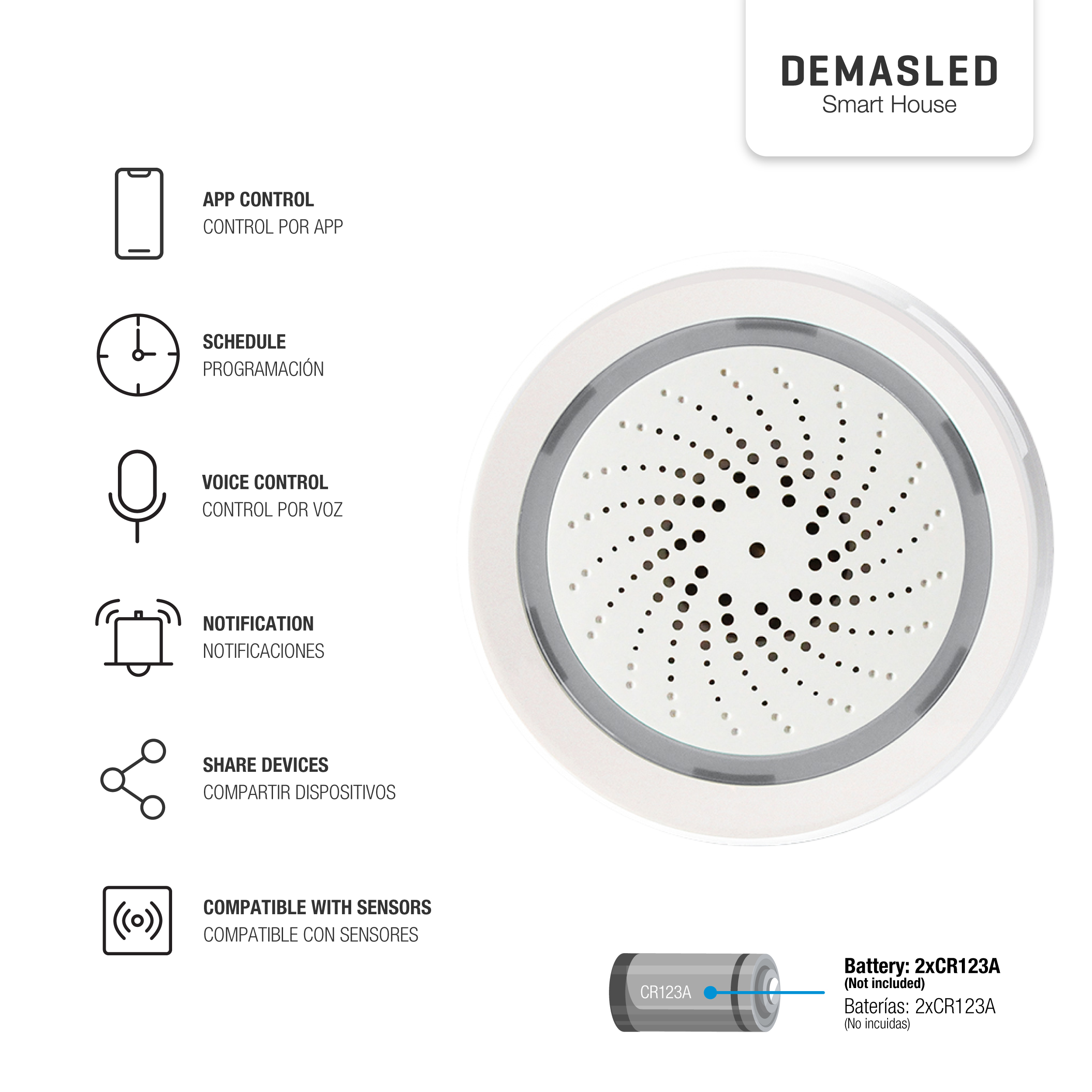 Sirena de Alarma Smart WiFi 100dB 2.4GHz