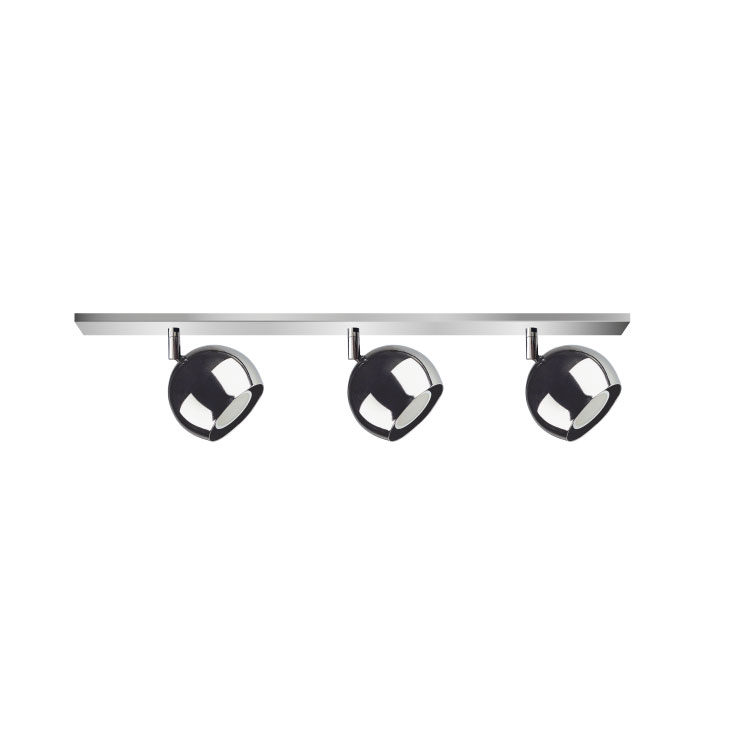 Aplique con Cabezales Direccionables Mini Balloon Cromado Ø10 cm para 3 Dicroicas GU10