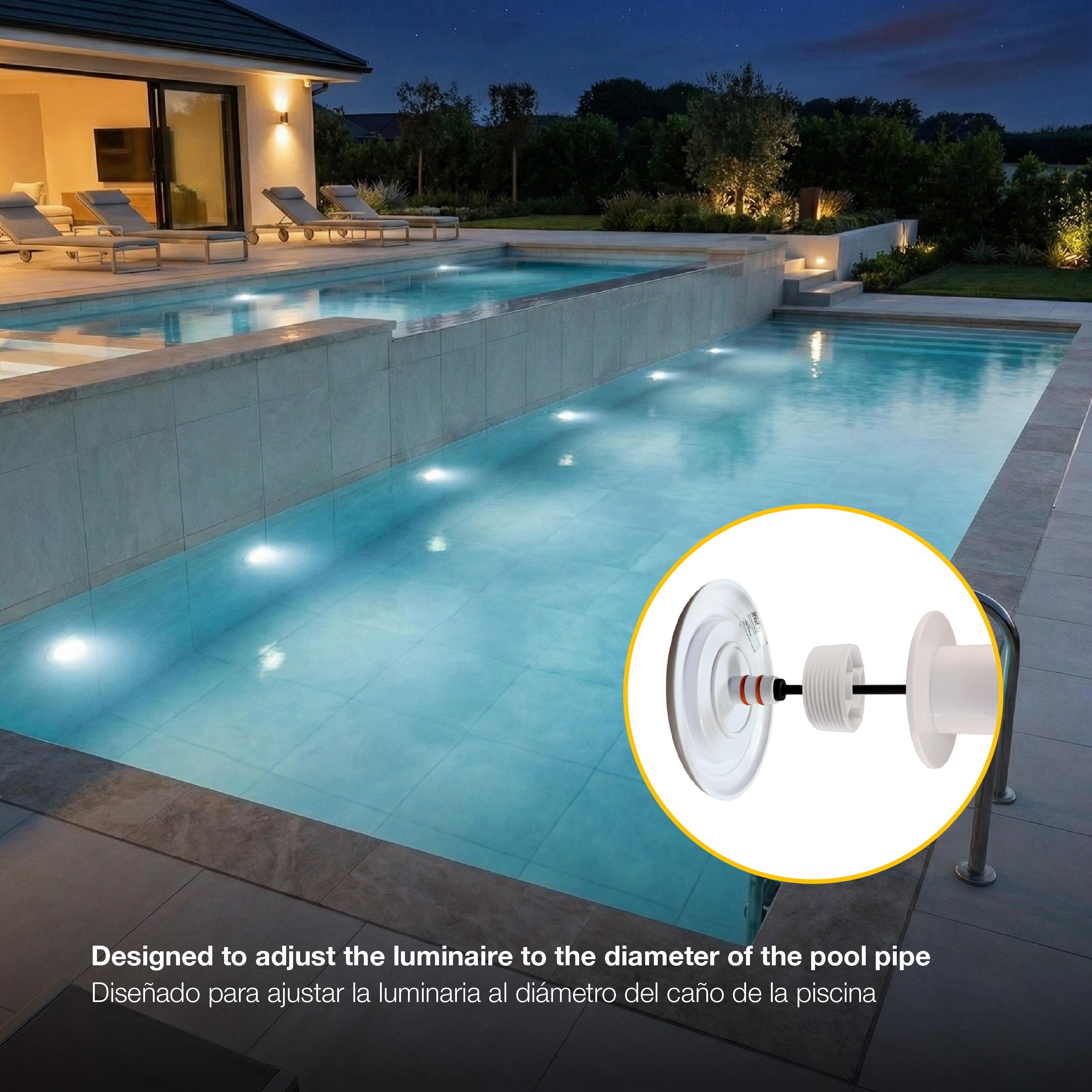 Accesorio para Luminarias de Piscina 28x28.8mm