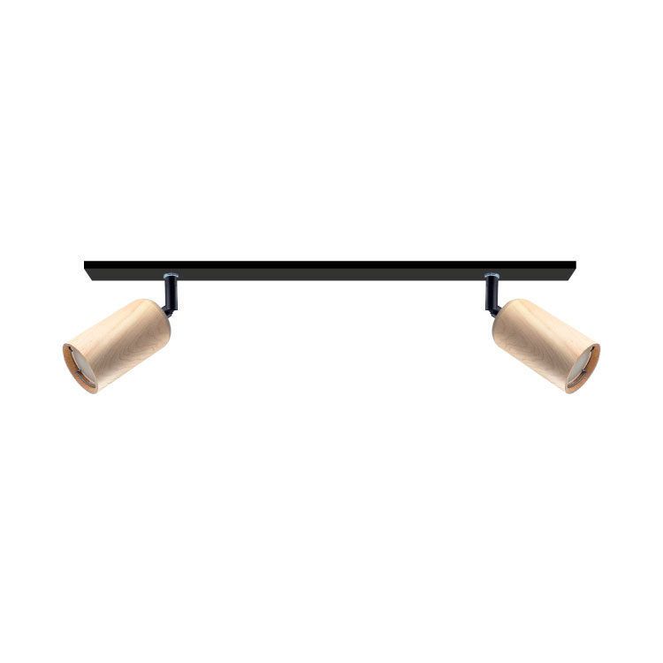 Aplique 60 cm Móvil Madera Lenga Negro para Dicroica GU10 6x10cm para 2 Luces GU10