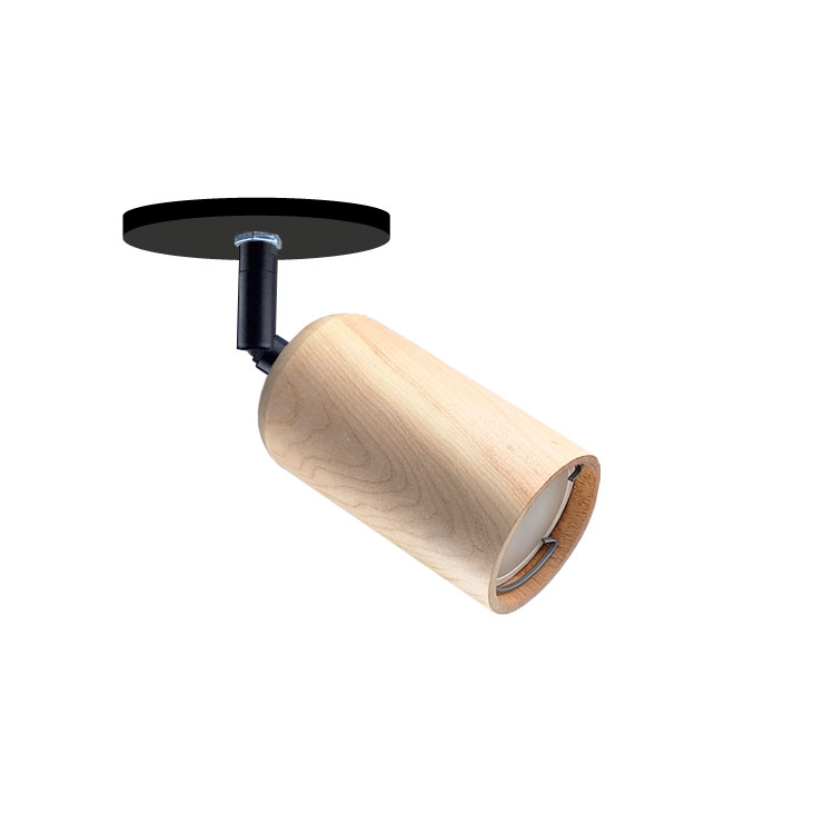 Aplique Ø10.5cm Móvil Madera Lenga Negro para Dicroica GU10 6x10cm para 1 luz GU10